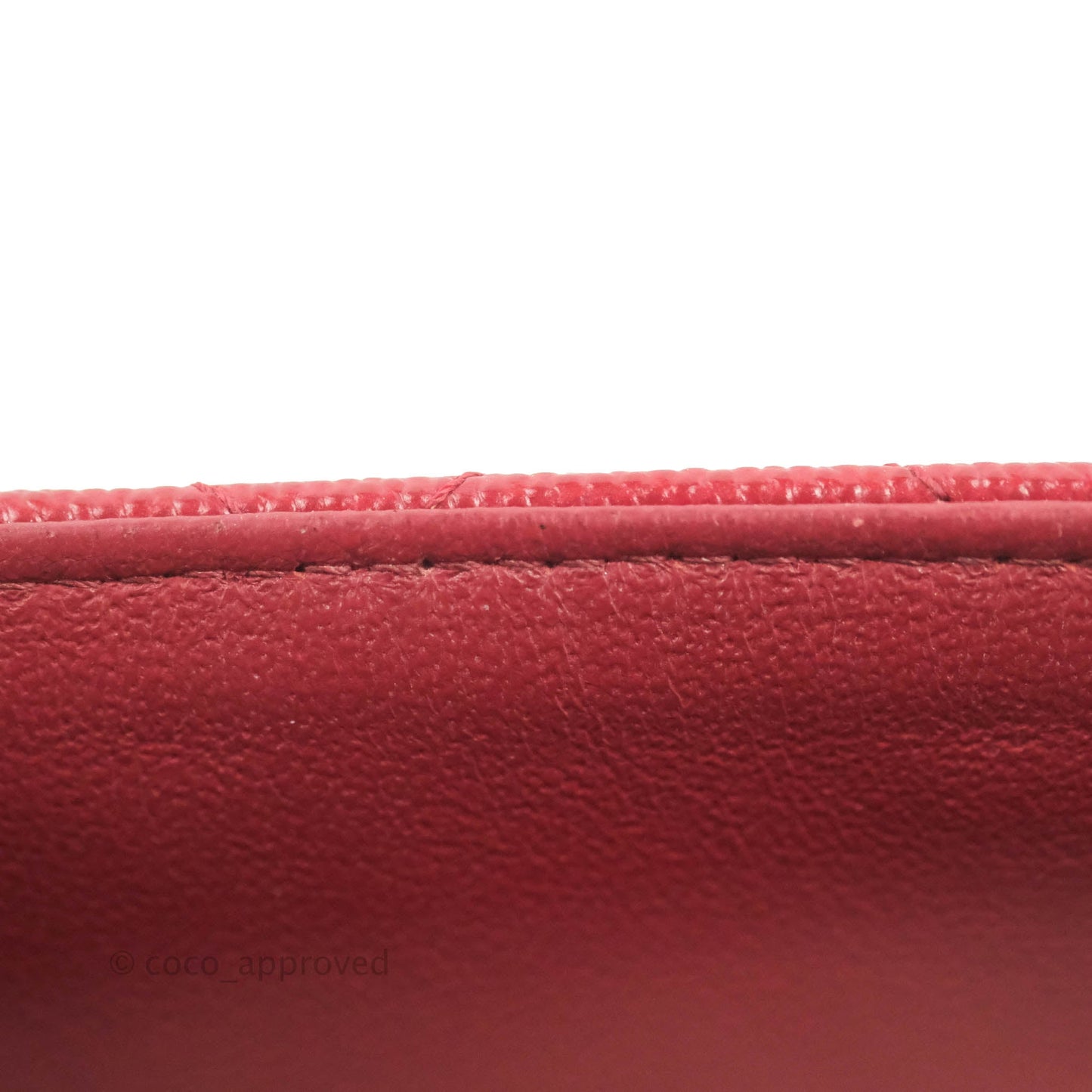 Chanel Quilted Mini Square Red Caviar Silver Hardware 17B