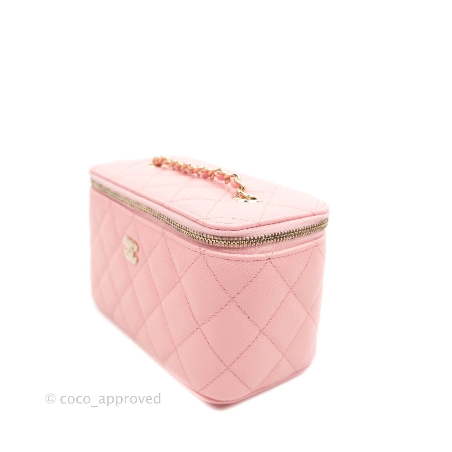 Chanel Classic Vanity with Chain Pink Caviar Gold Hardware