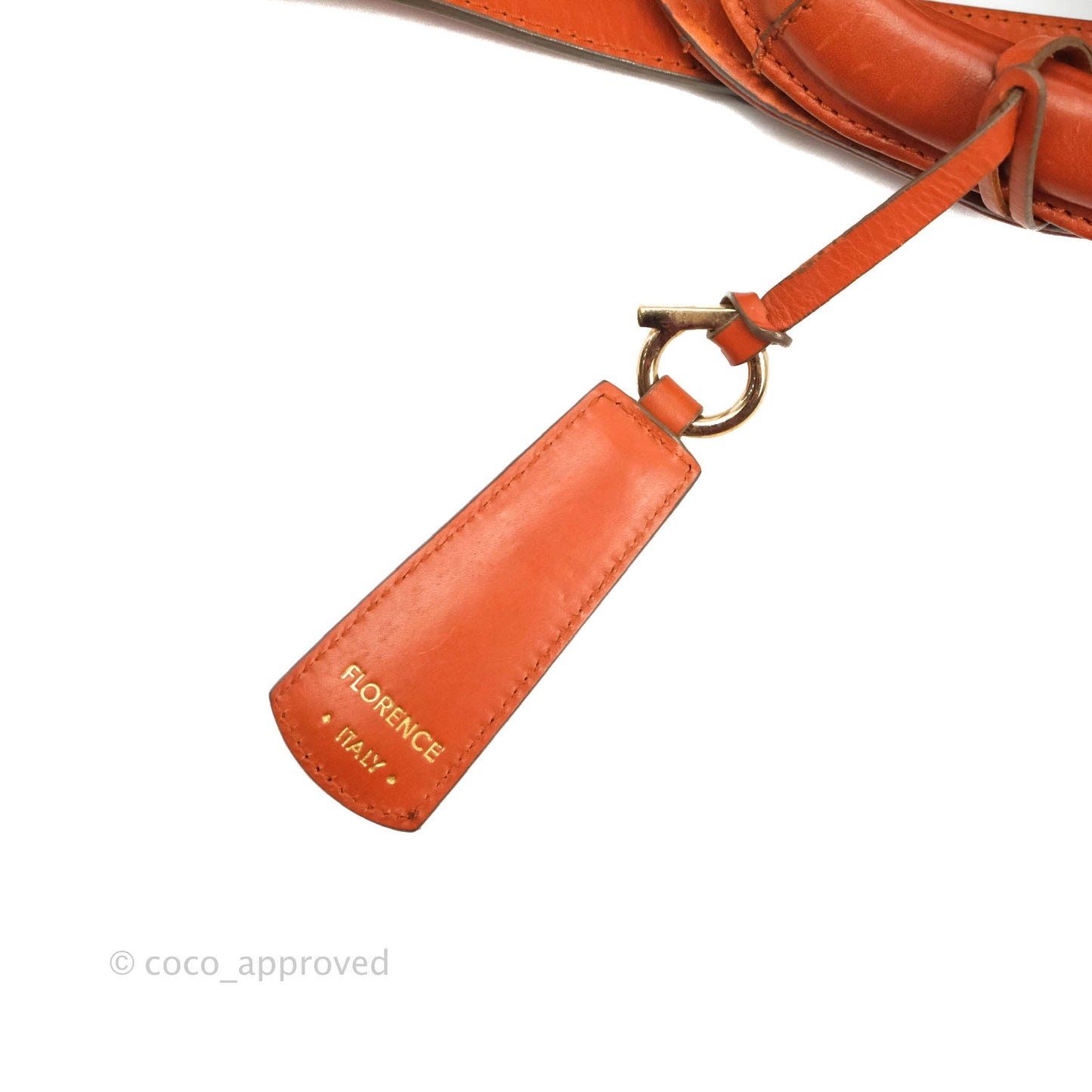 Salvatore Ferragamo Orange Top Handle Bag With Strap
