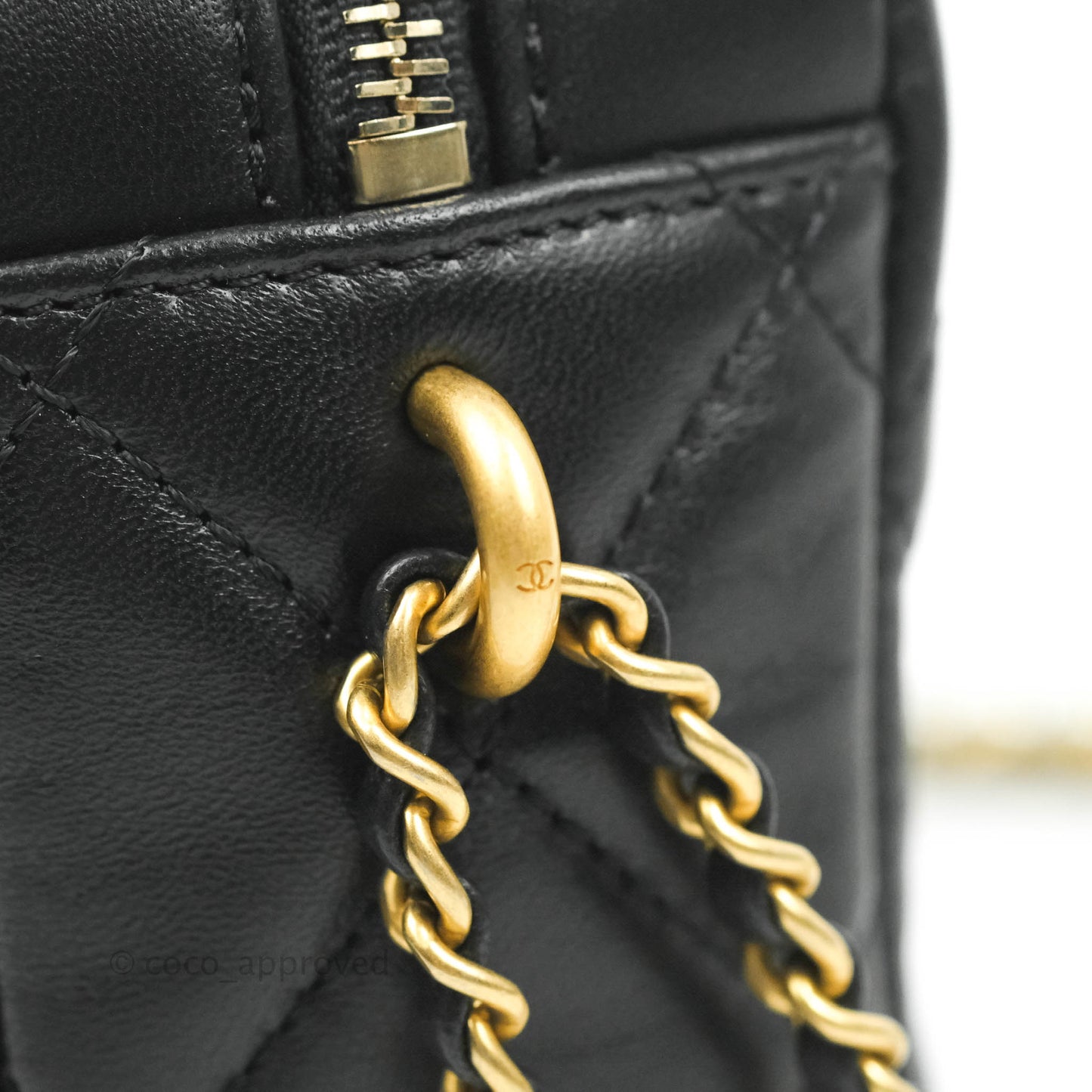 Chanel My Perfect Camera Pearl Adjustable Strap Black Lambskin Gold Hardware