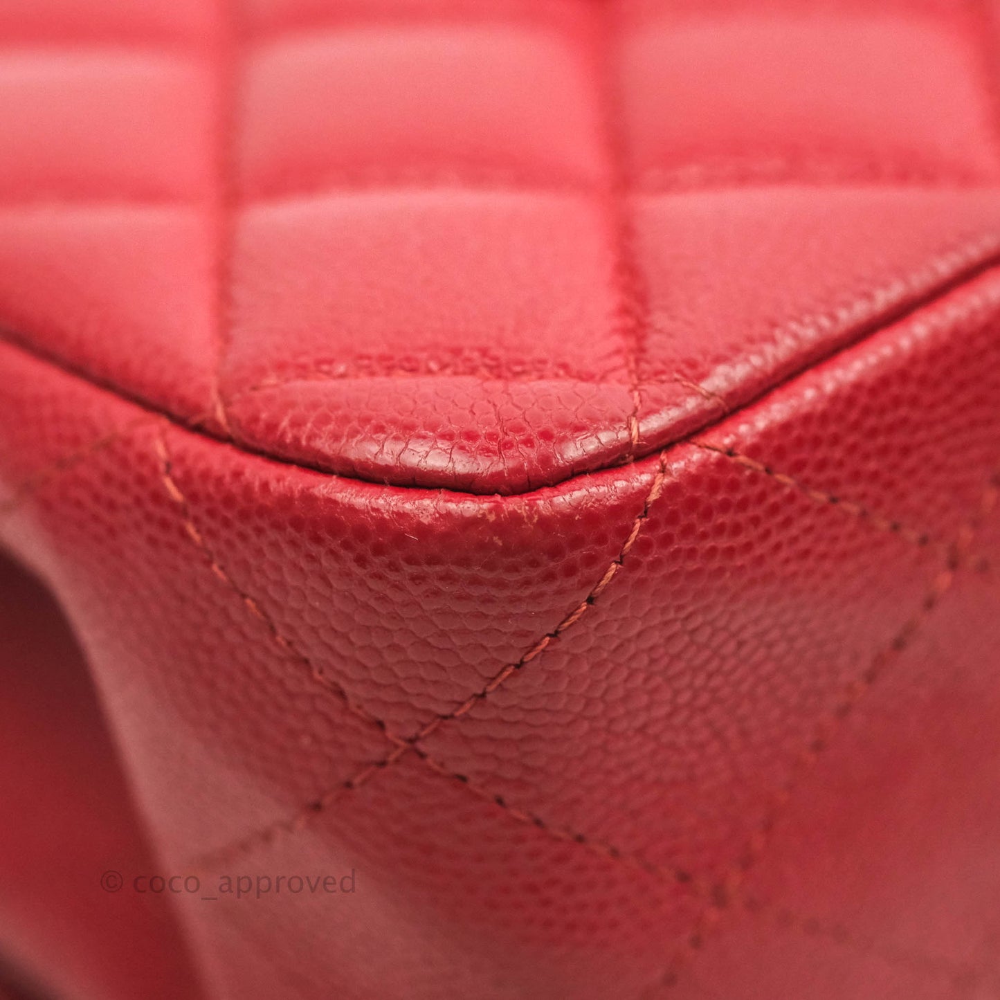 Chanel Classic M/L Medium Double Flap Red Caviar Gold Hardware