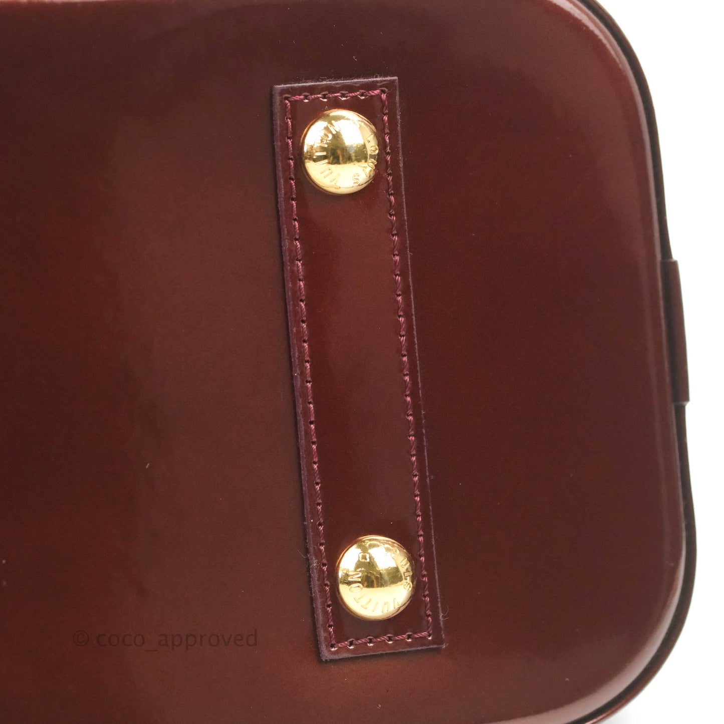 Louis Vuitton Alma PM Burgundy Patent Gold Hardware