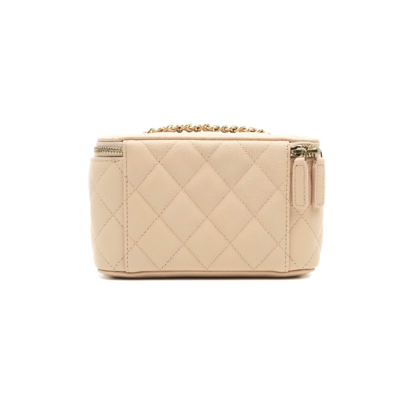 Chanel Vanity with Classic Chain Light Beige Caviar Gold Hardware 22C