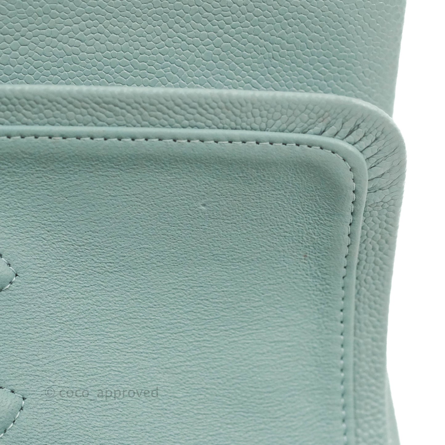 Chanel Small Classic Quilted Flap Light Blue Caviar Silver Hardware 20B