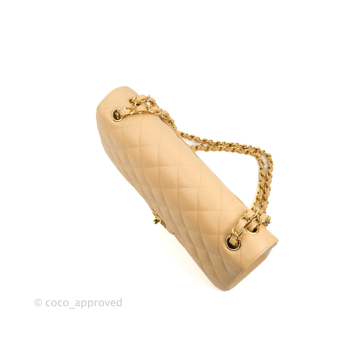 Chanel Jumbo Double Flap Beige Caviar Gold Hardware⁣⁣
