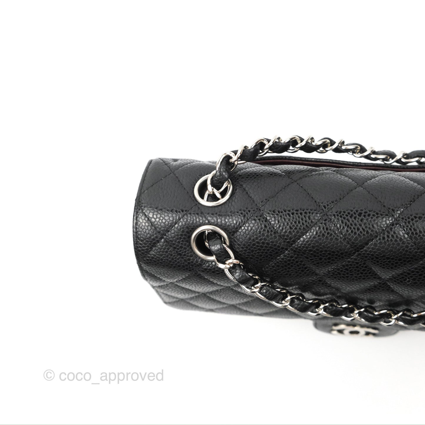 Chanel Classic M/L Medium Flap Quilted Black Caviar Silver Hardware