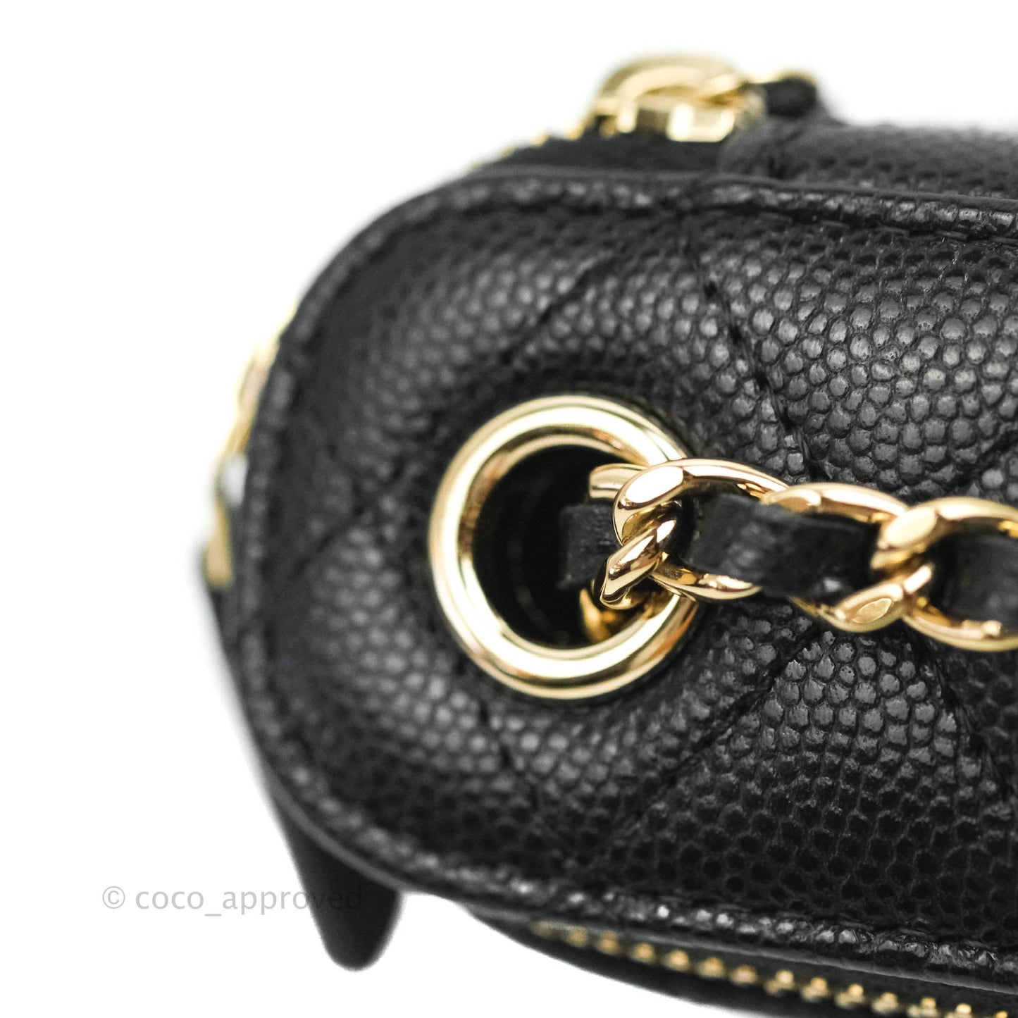 Chanel Classic Mini Vanity With Chain Black Caviar Gold Hardware