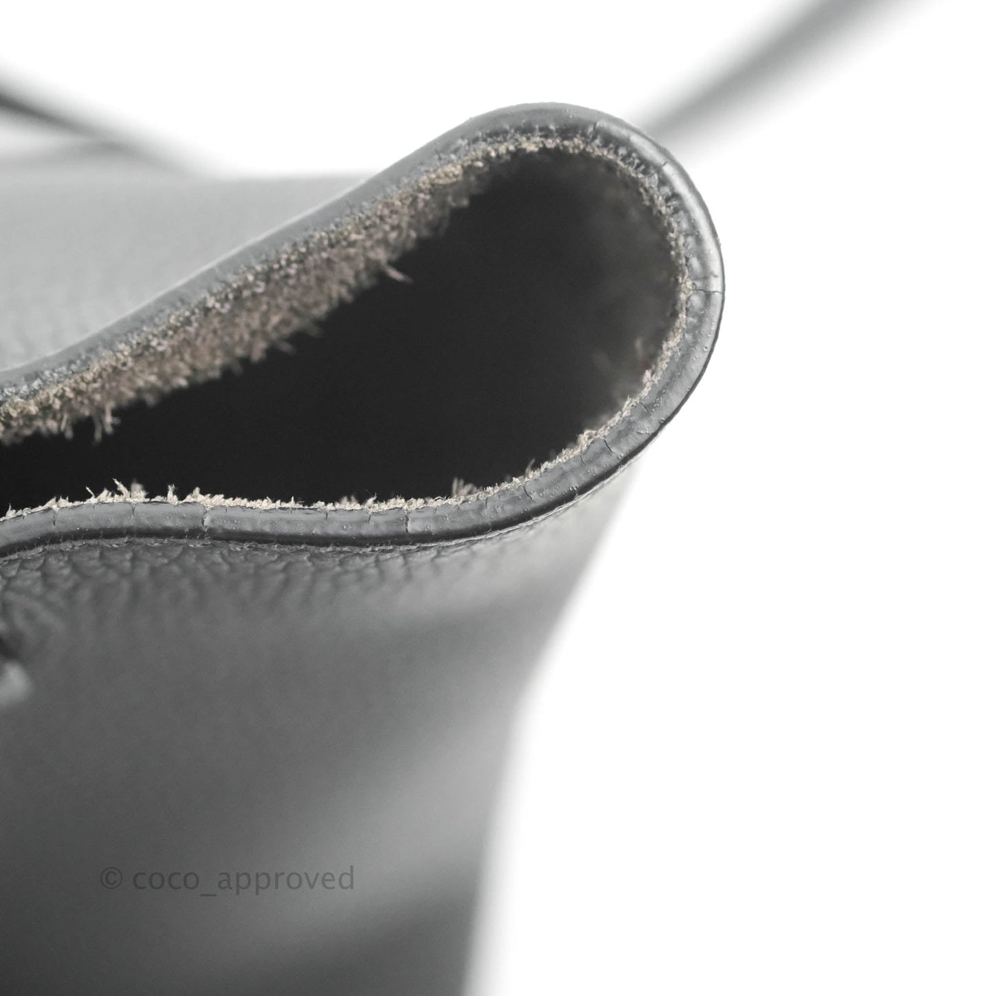 Celine Small Big Bag Black Supple Grained Leather Silver Hardware Dark Grey