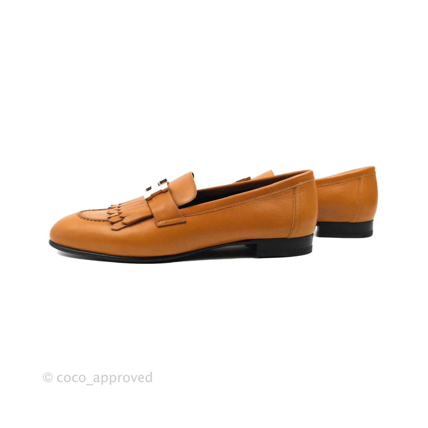 Hermes Royal Loafer Beige Doré Silver Hardware Size 37.5