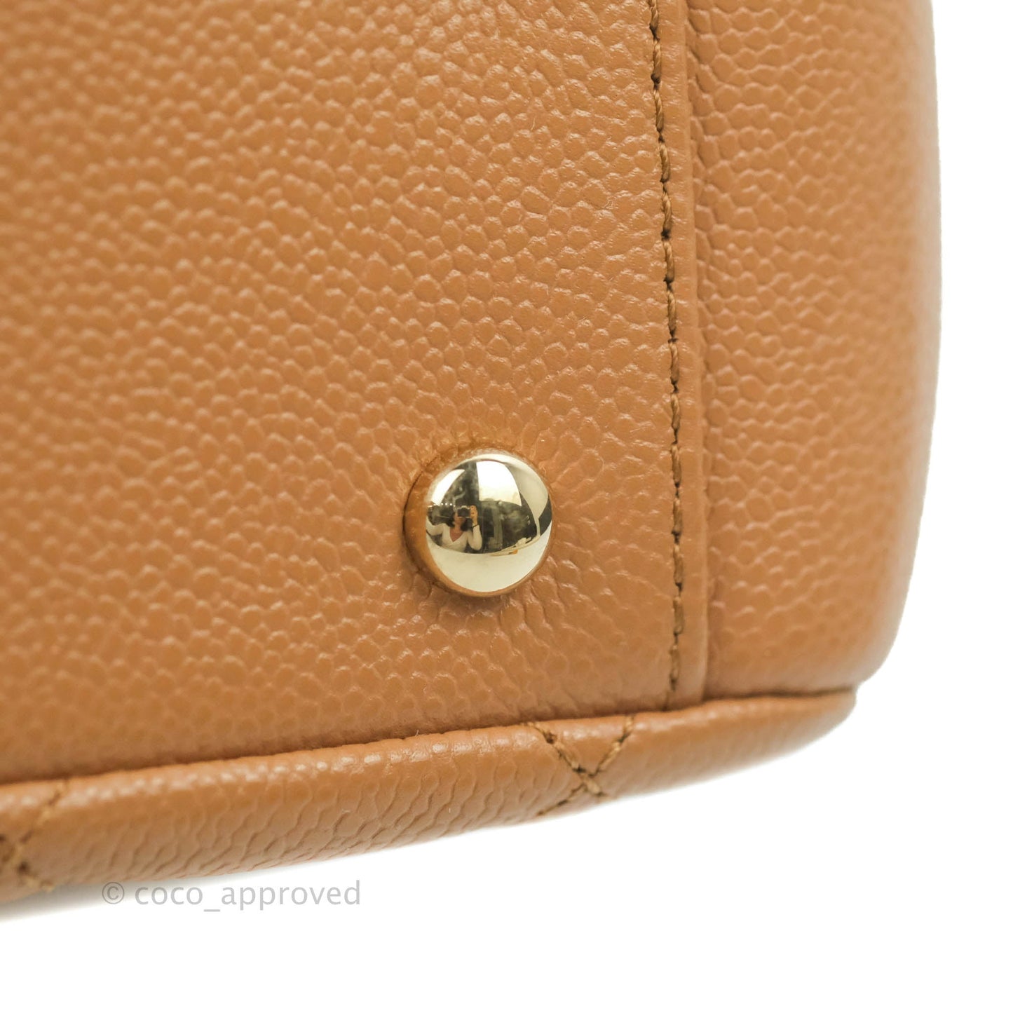 Chanel Quilted Medium Business Affinity Flap Caramel Caviar Gold Hardware 21P