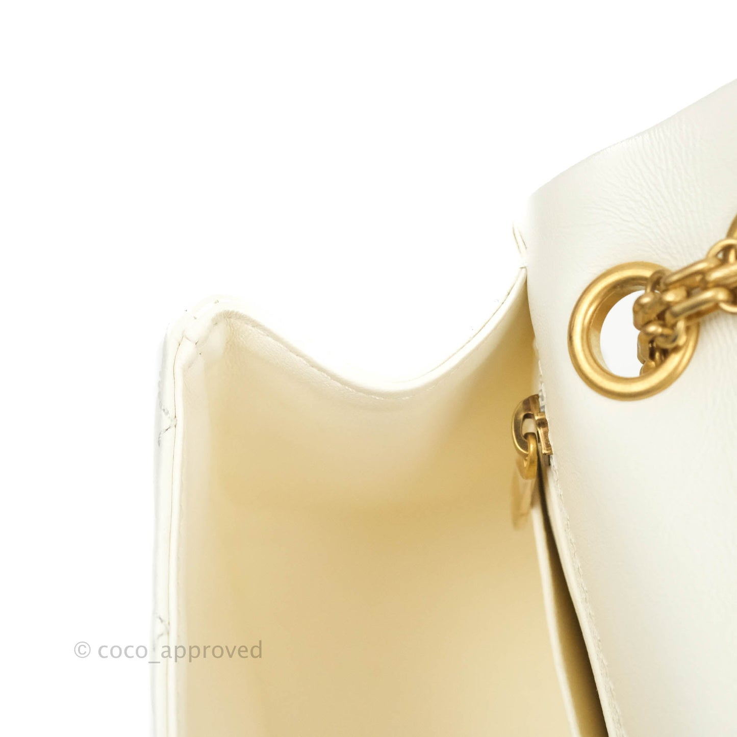 Chanel Mini Reissue 224 White Aged Calfskin Gold Hardware