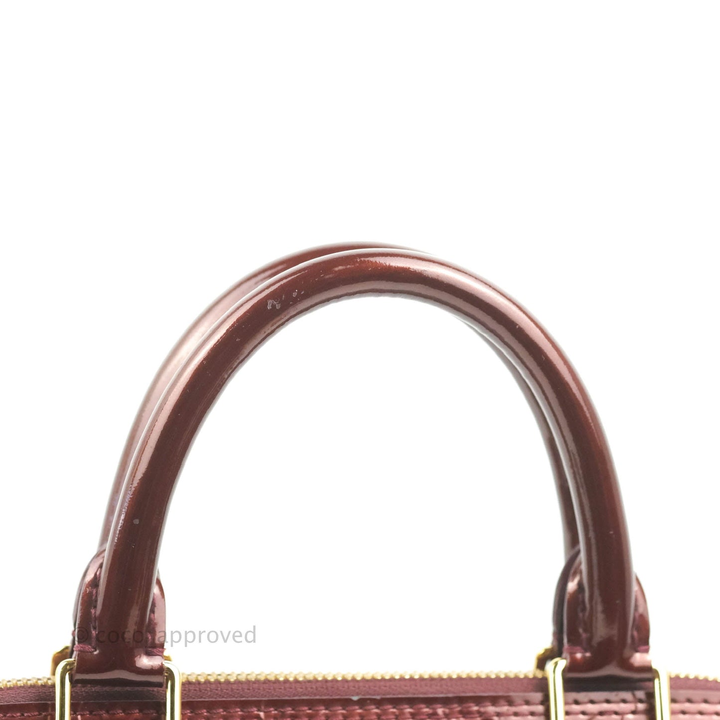 Louis Vuitton Alma PM Burgundy Patent Gold Hardware