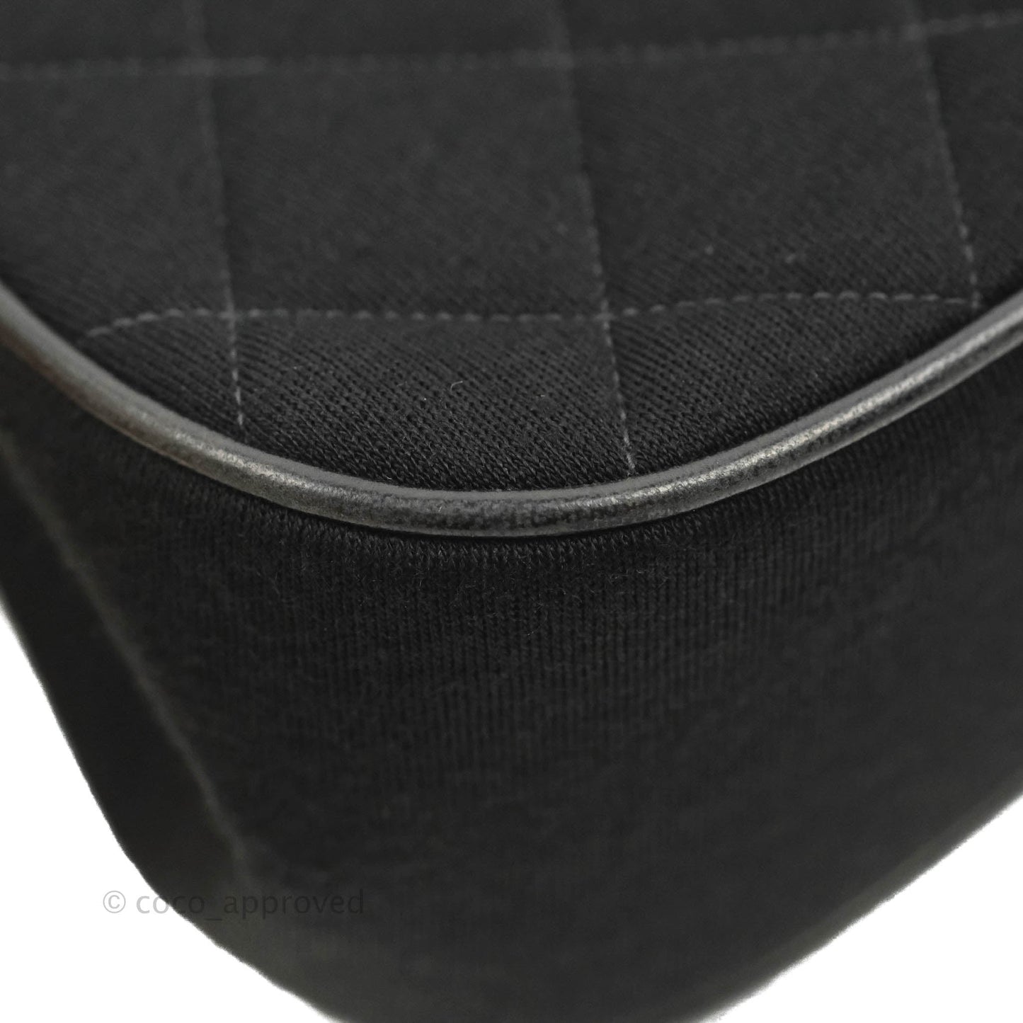Chanel Vintage Small Quilted Jersey Mademoiselle Top Handle Flap Bag Black