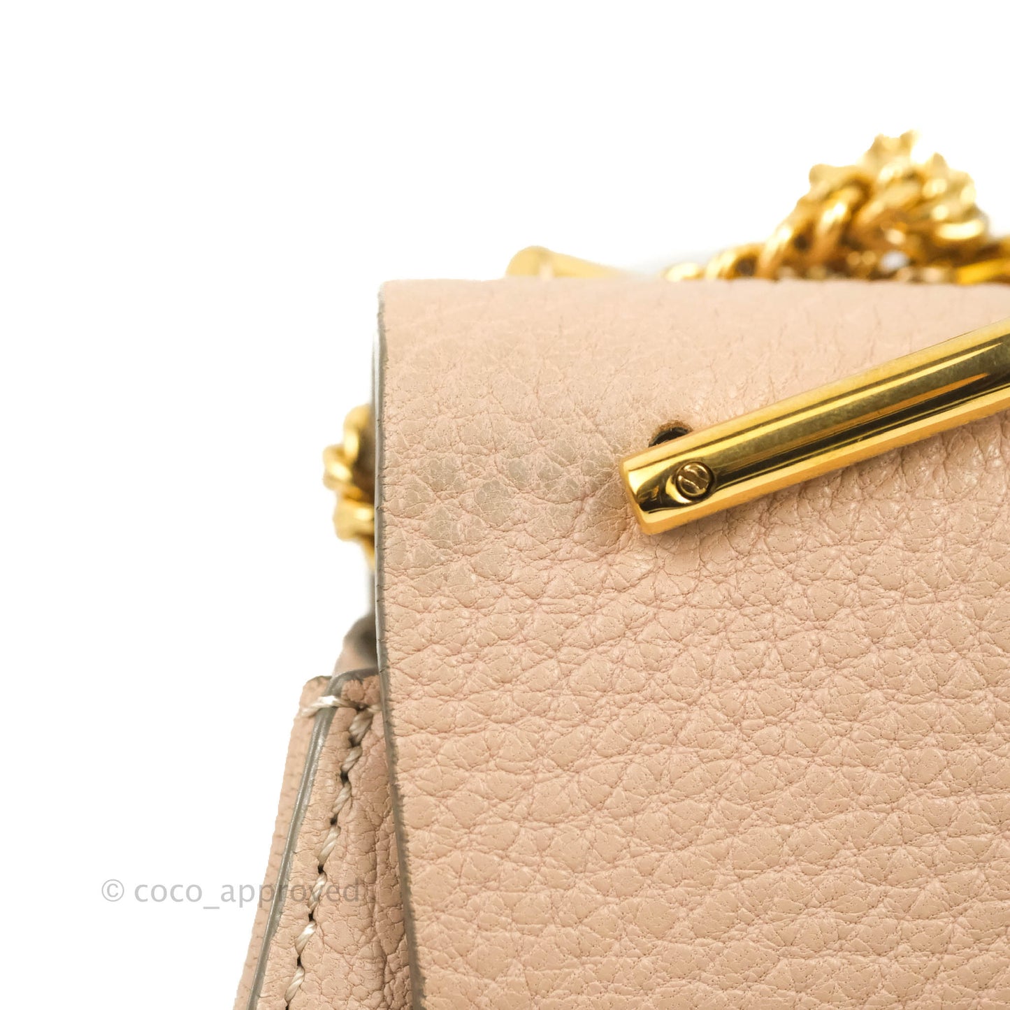 Chloe Drew Crossbody Bag Pink Grained Leather