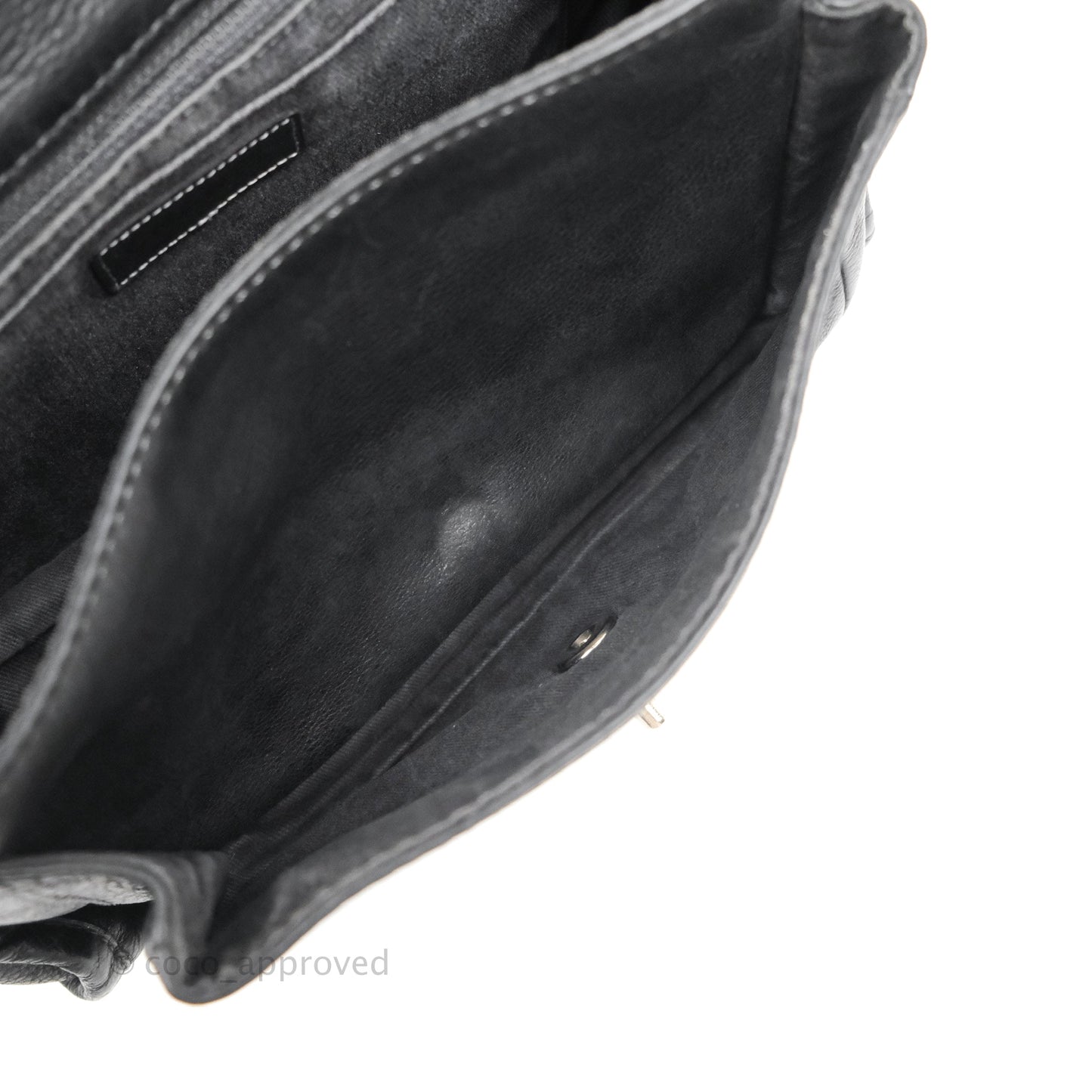 Chanel Flap Bag Black Calfskin Silver Hardware