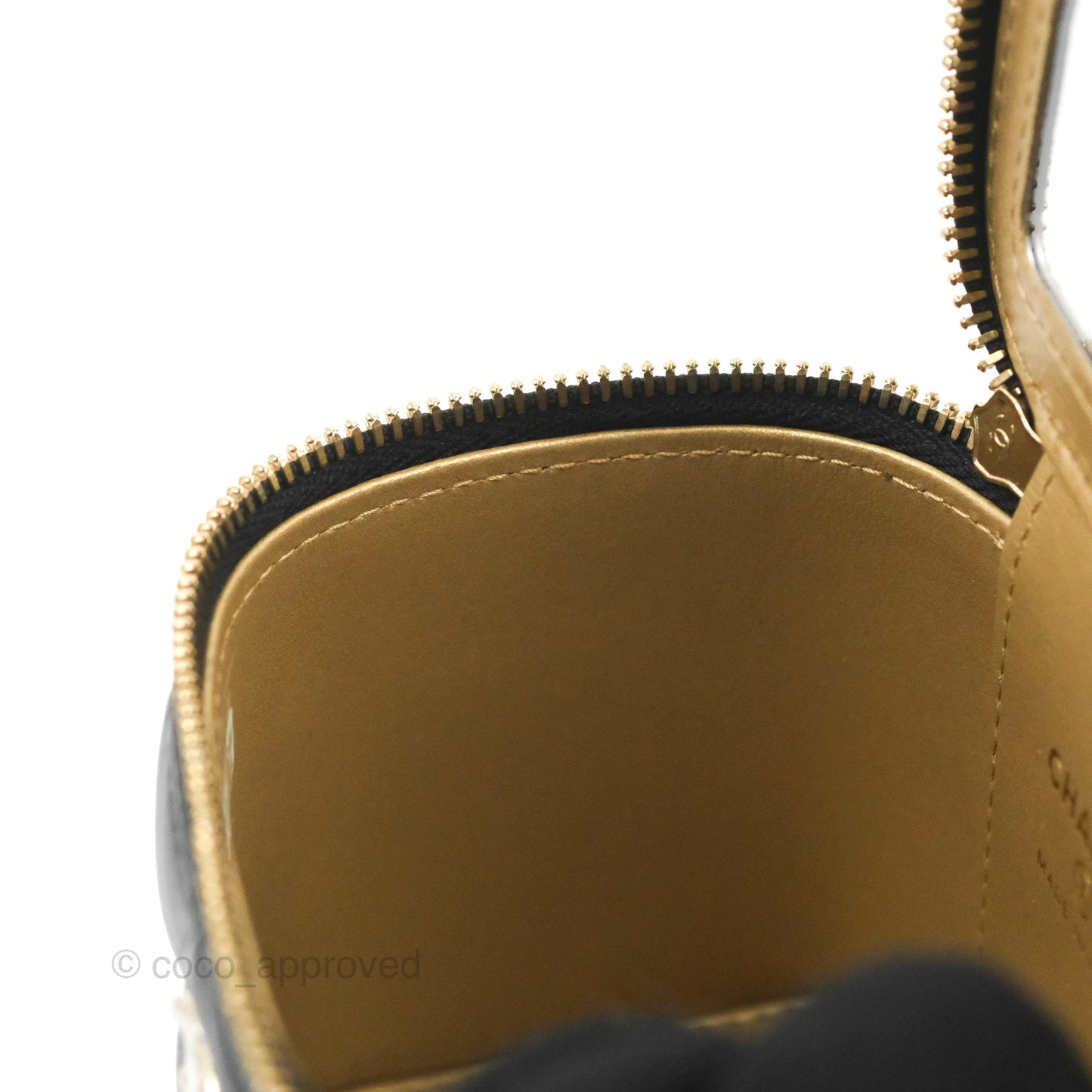 Chanel Mini Ball Crush Vanity With Chain Black Lambskin Gold Hardware