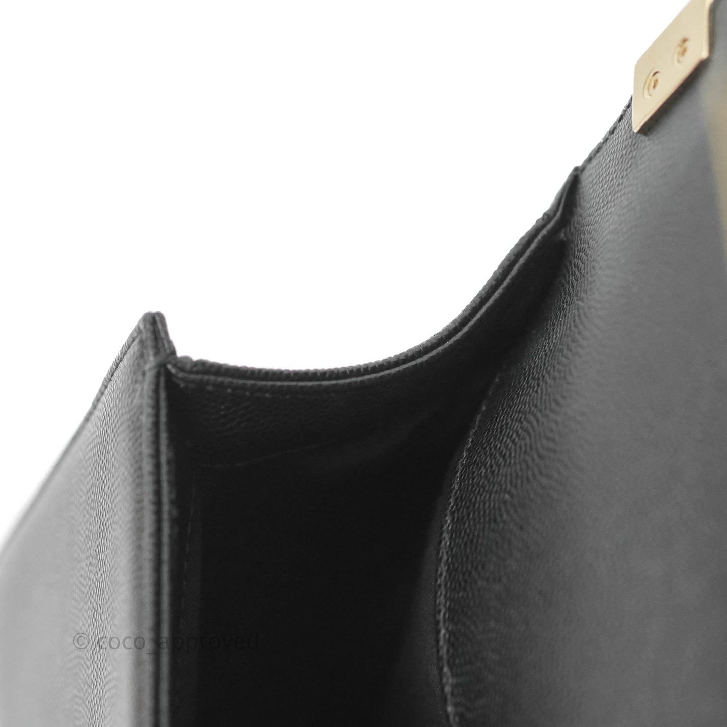 Chanel Chevron Medium Boy Black Caviar Gold Hardware