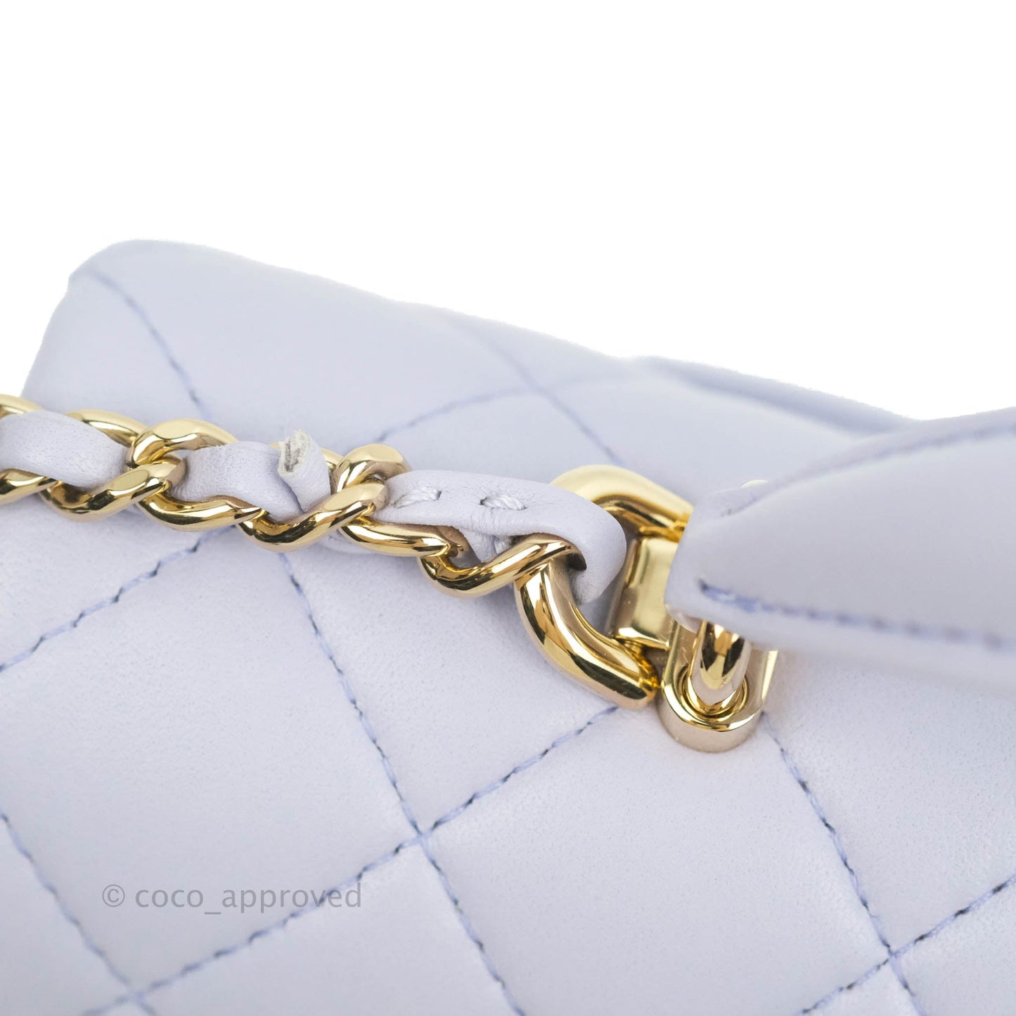 Chanel Top Handle Mini Rectangular Flap Bag Lilac Lambskin Aged Gold Hardware 21K