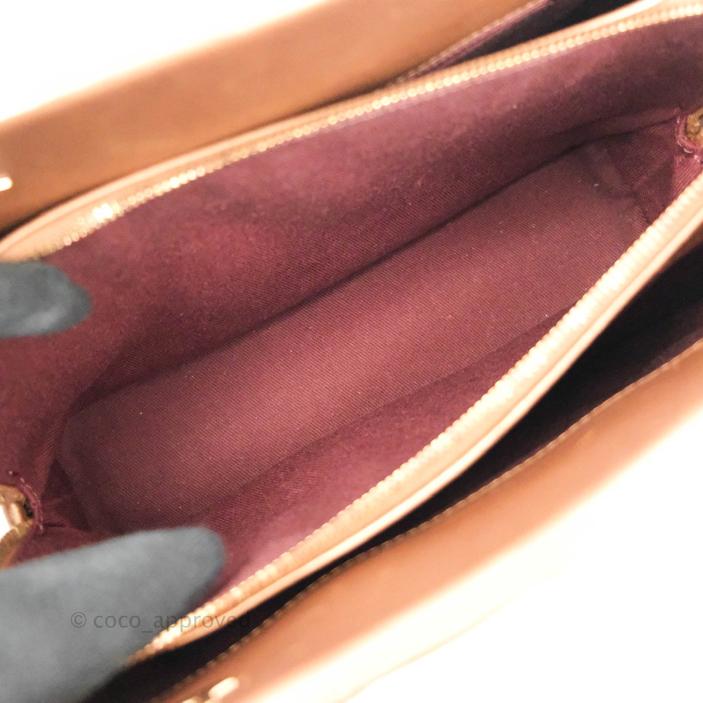 Chanel Iridescent Goatskin Quilted Small CC Eyelet Tote Copper Rose Gold