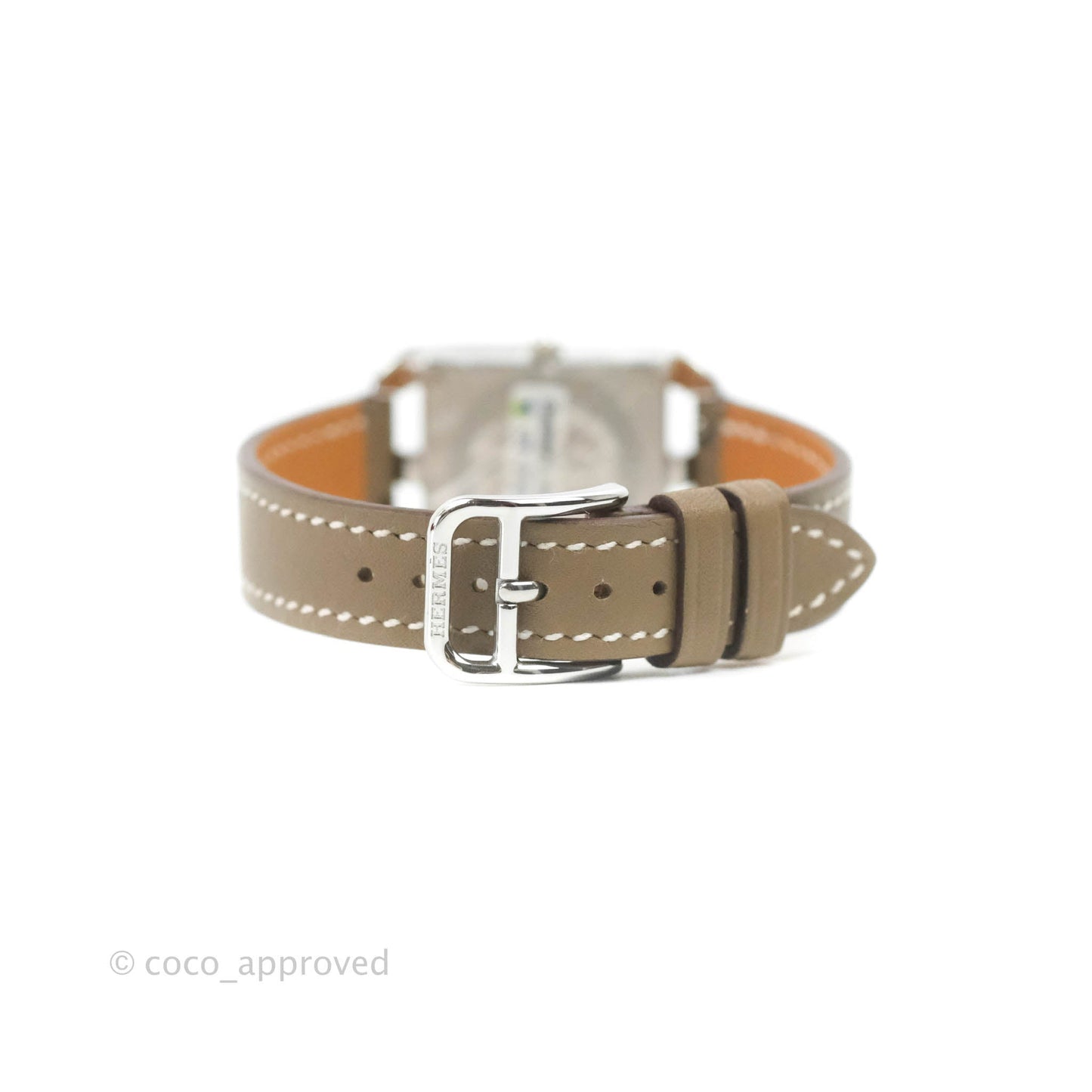 Hermès Cape Cod Serti-Swift Etoupe Watch Palladium Hardware