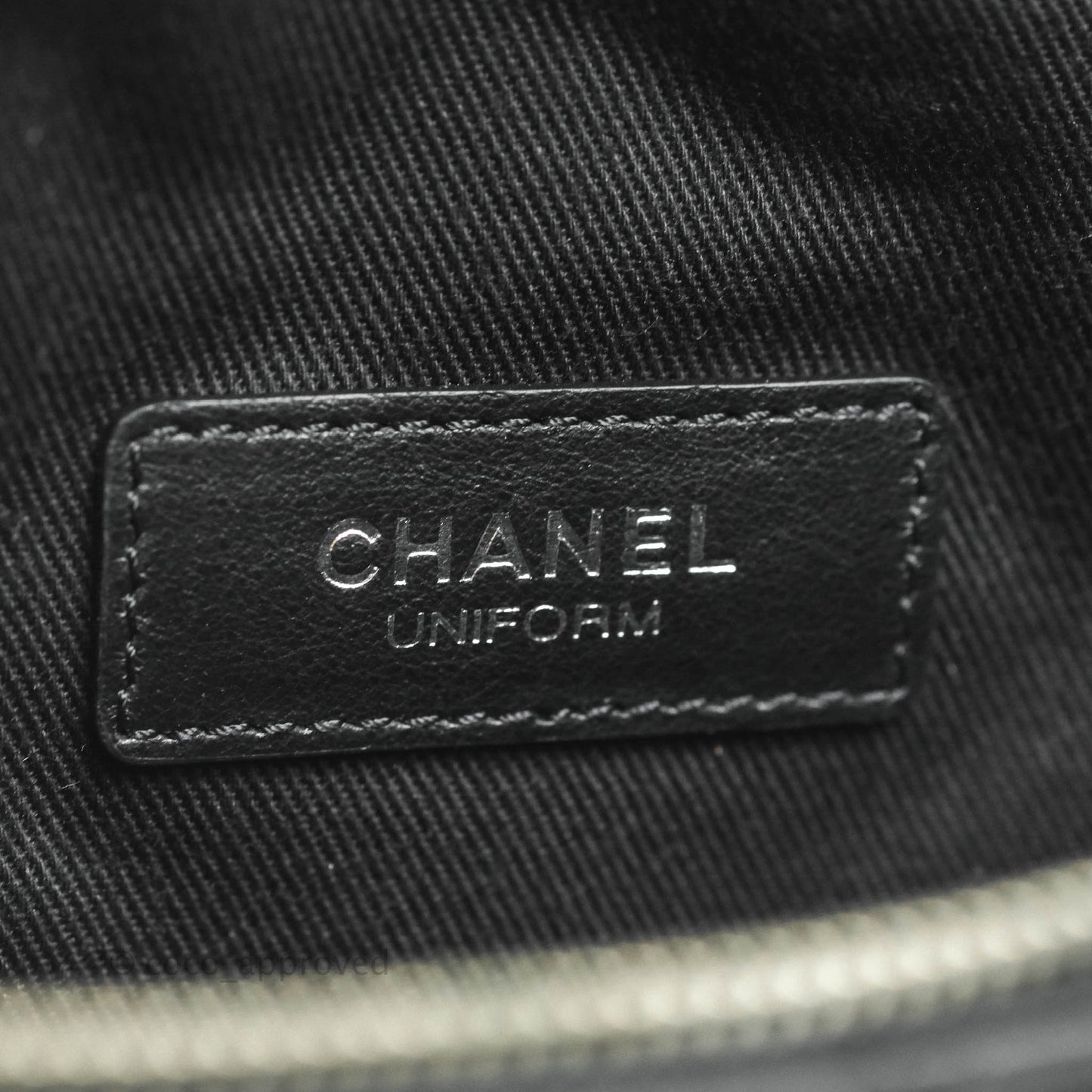 Chanel Quilted Belt Bum Bag Black Calfskin Silver Hardware (Uniform)
