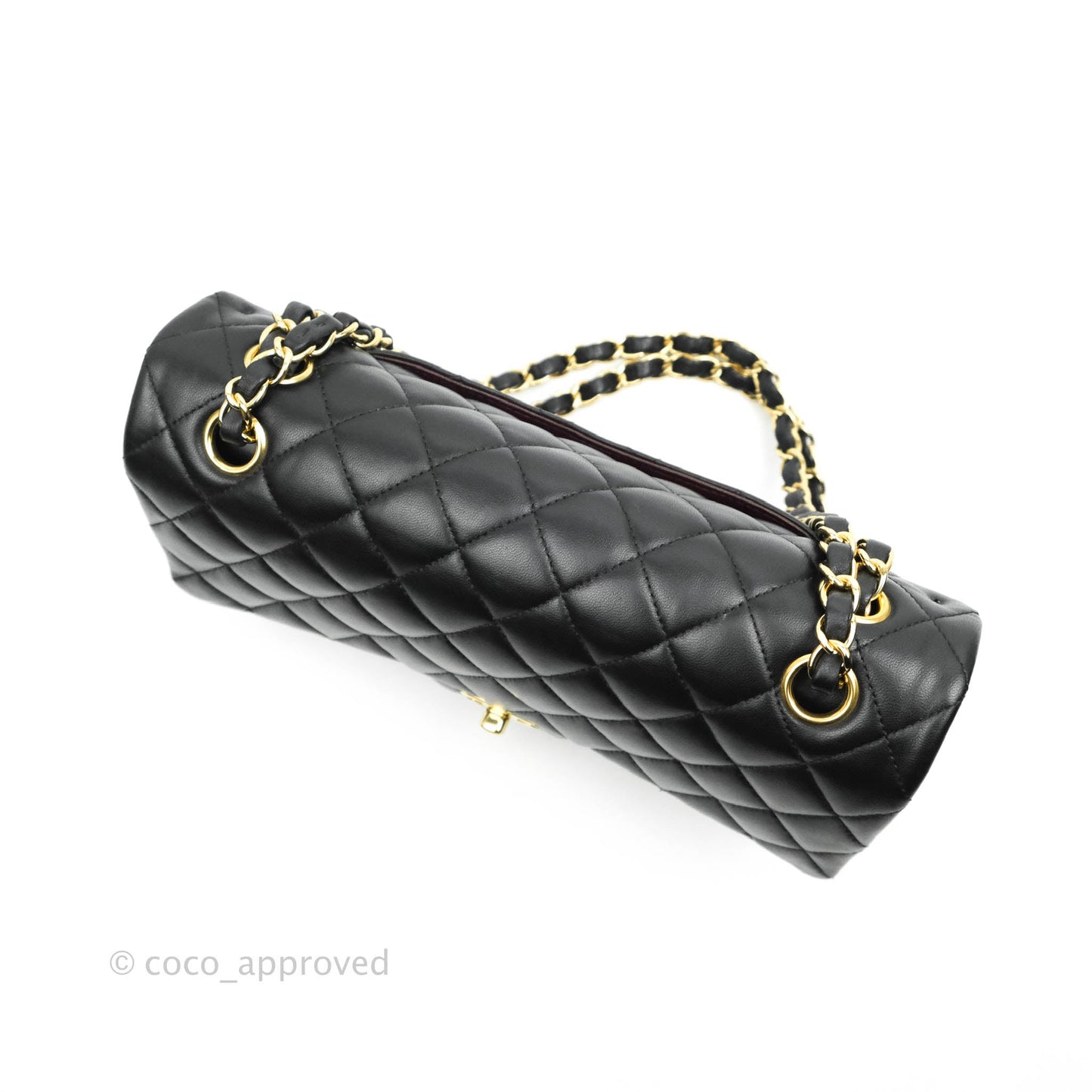 Chanel Classic M/L Flap Bag Black Lambskin Gold Hardware