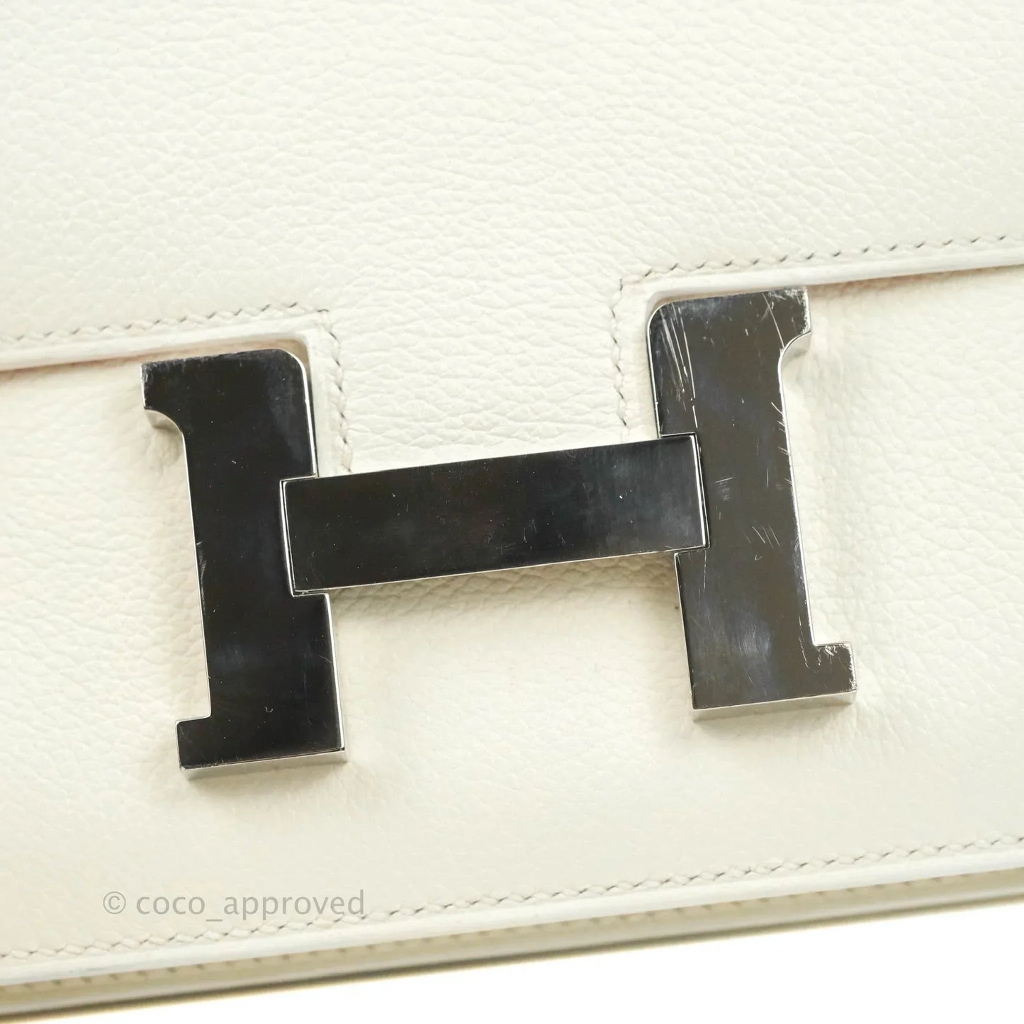 Hermès Constance HSS Mini 18cm White Evercolor Palladium Hardware