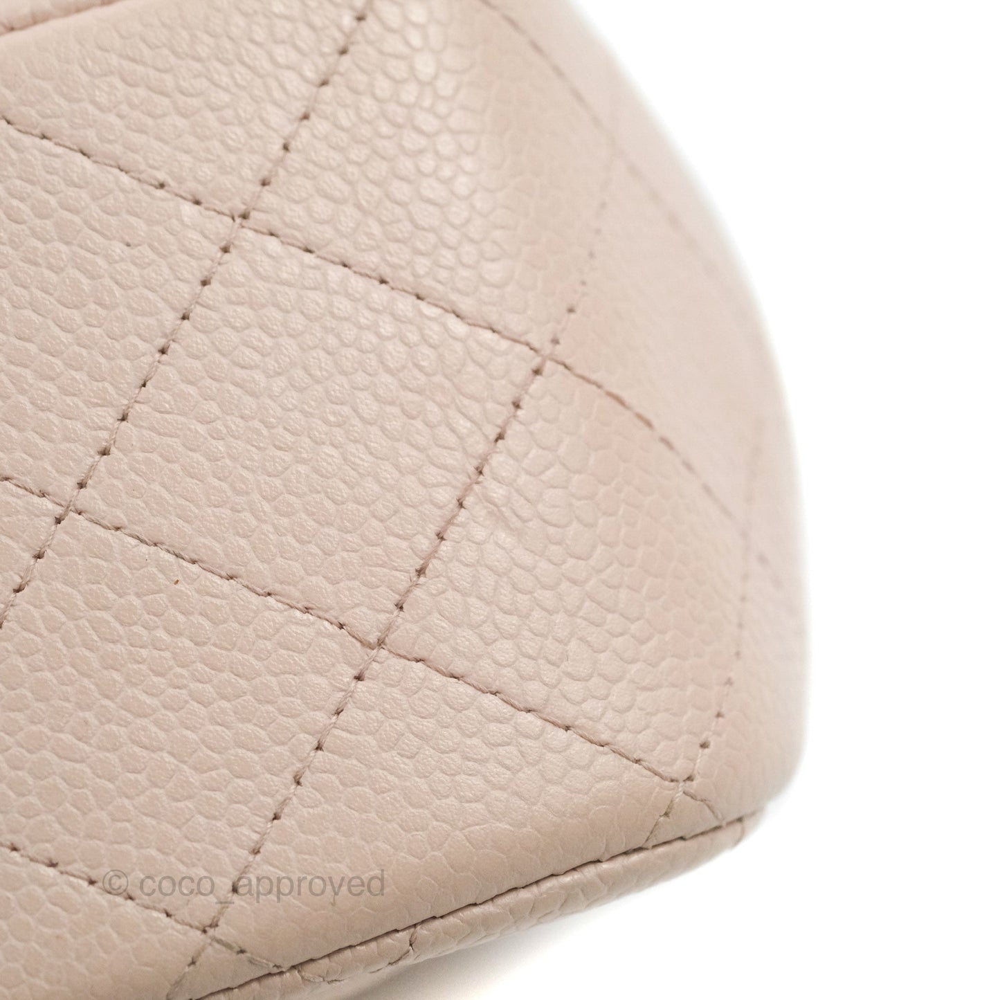 Chanel Quilted Mini Square Sakura Pink Caviar Ruthenium Hardware