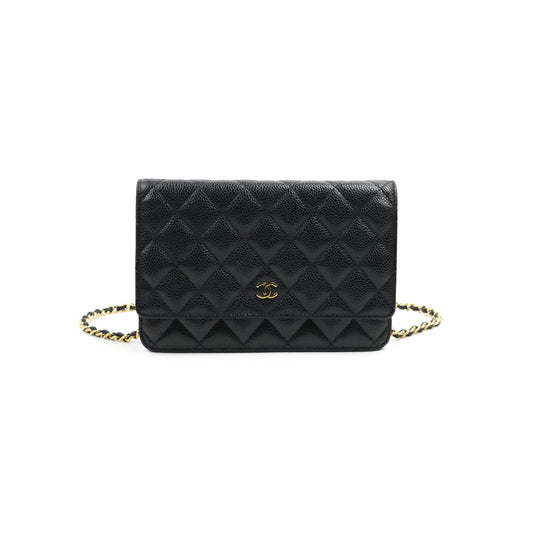 Chanel Quilted Classic WOC Black Caviar Gold Hardware