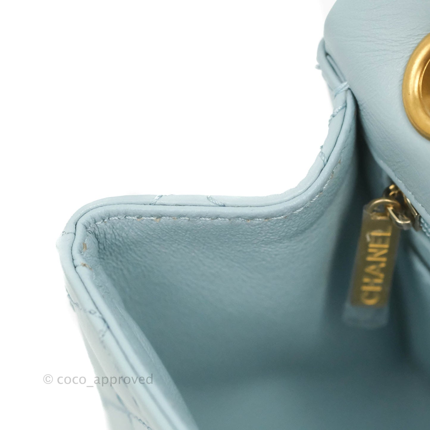 Chanel Mini Reissue 224 Light Blue Aged Calfskin Aged Gold Hardware