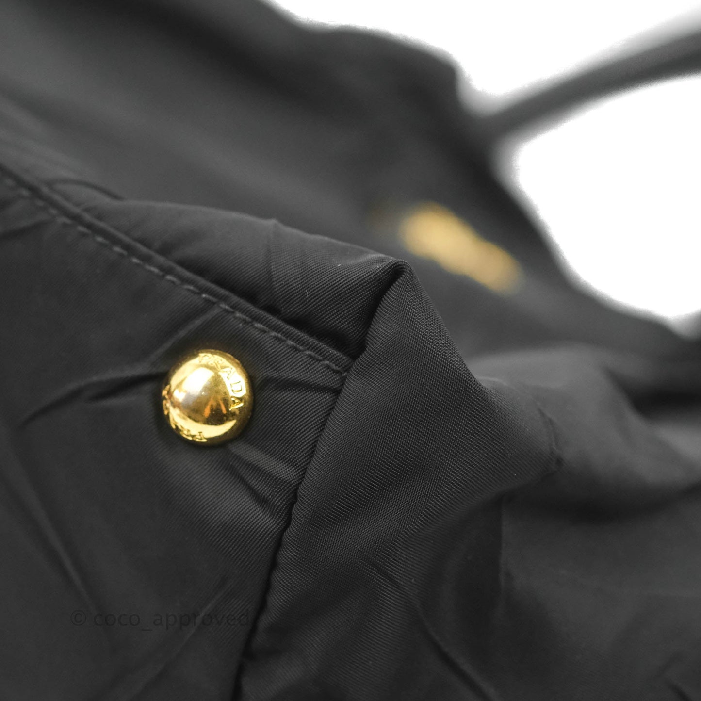 Prada Black Nylon Tassel Tote Bag Gold Hardware