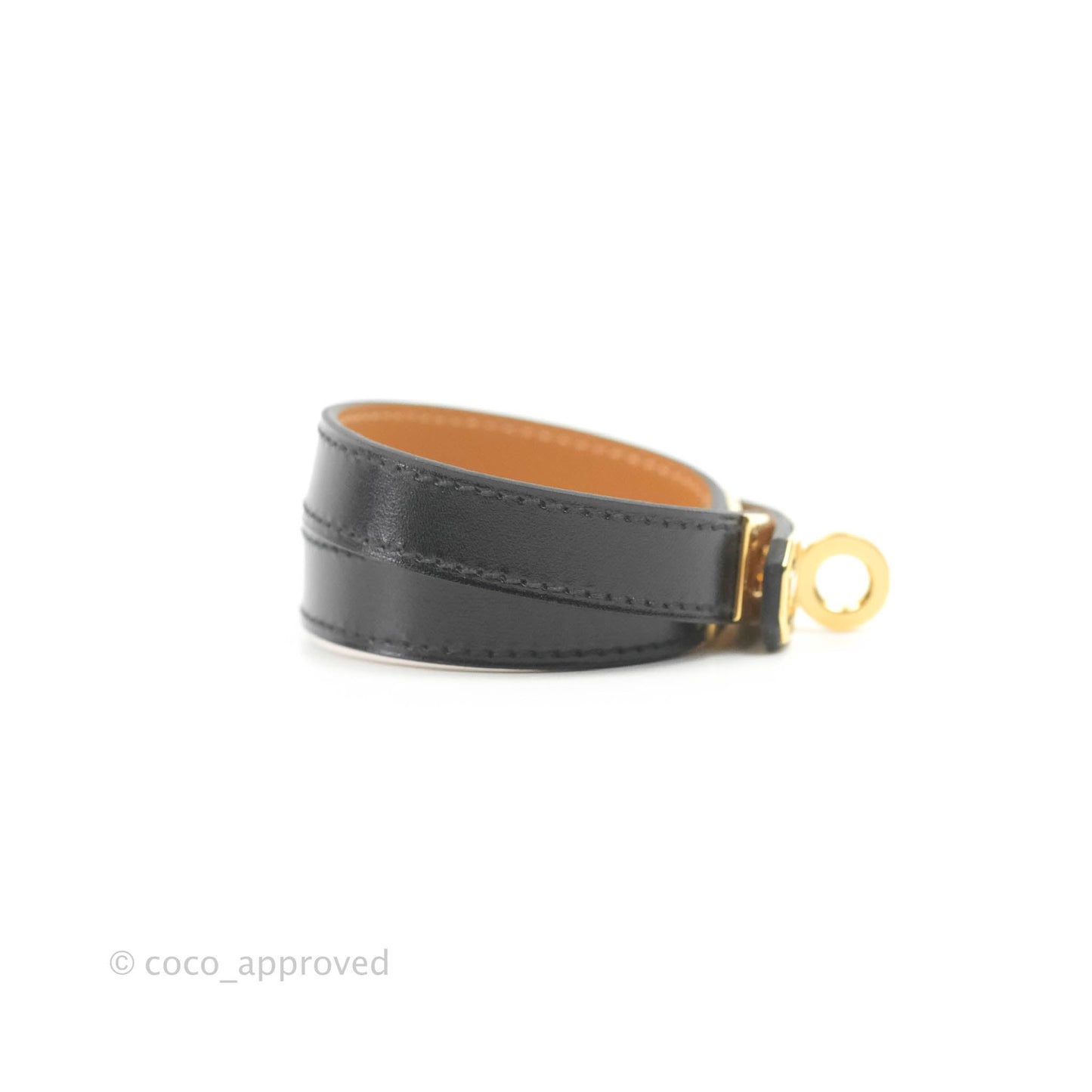 Hermès Kelly Double Tour Swift Bracelet in Black Gold Hardware