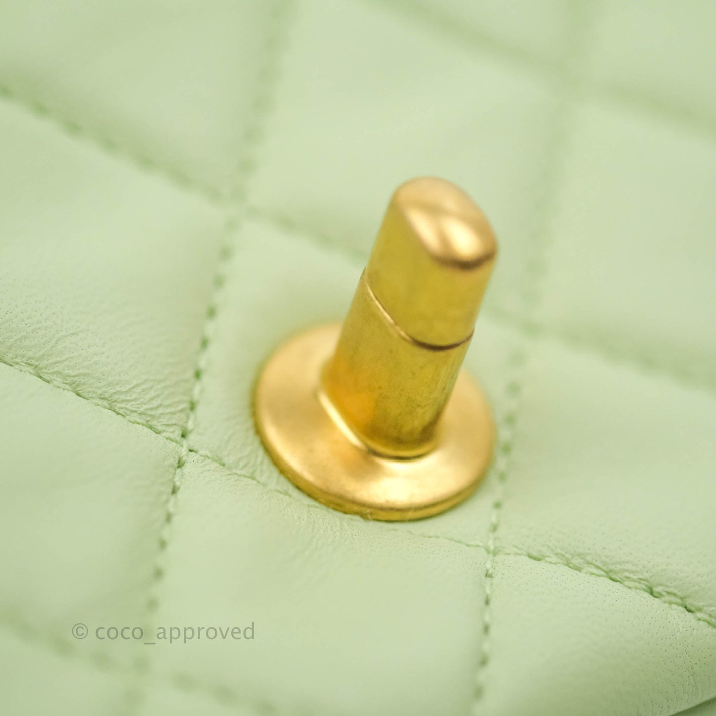 Chanel Pearl Crush Mini Square Quilted Avocado Green Lambskin Aged Gold Hardware