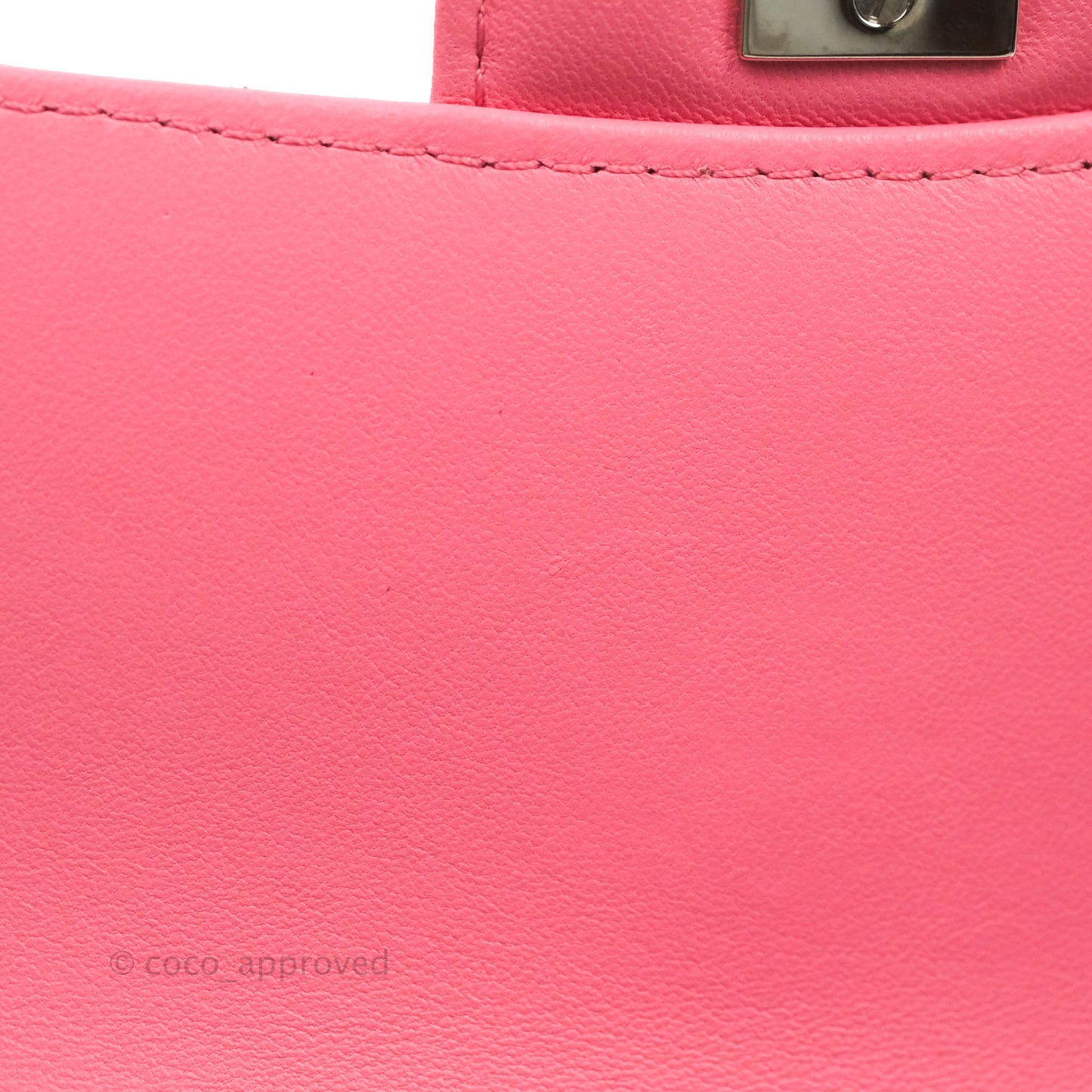 Chanel Quilted Mini Rectangular Python Pink Silver Hardware