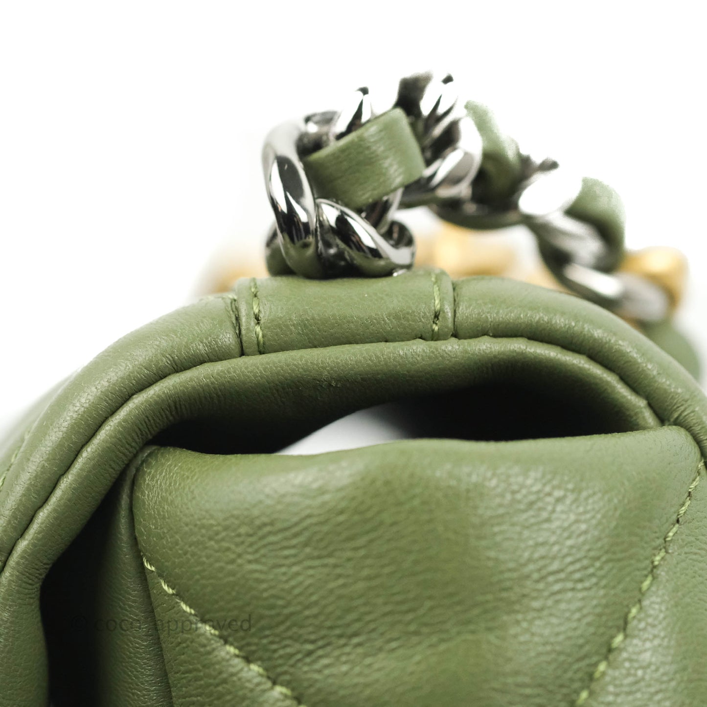 Chanel 19 Small Olive Green Mixed Hardware