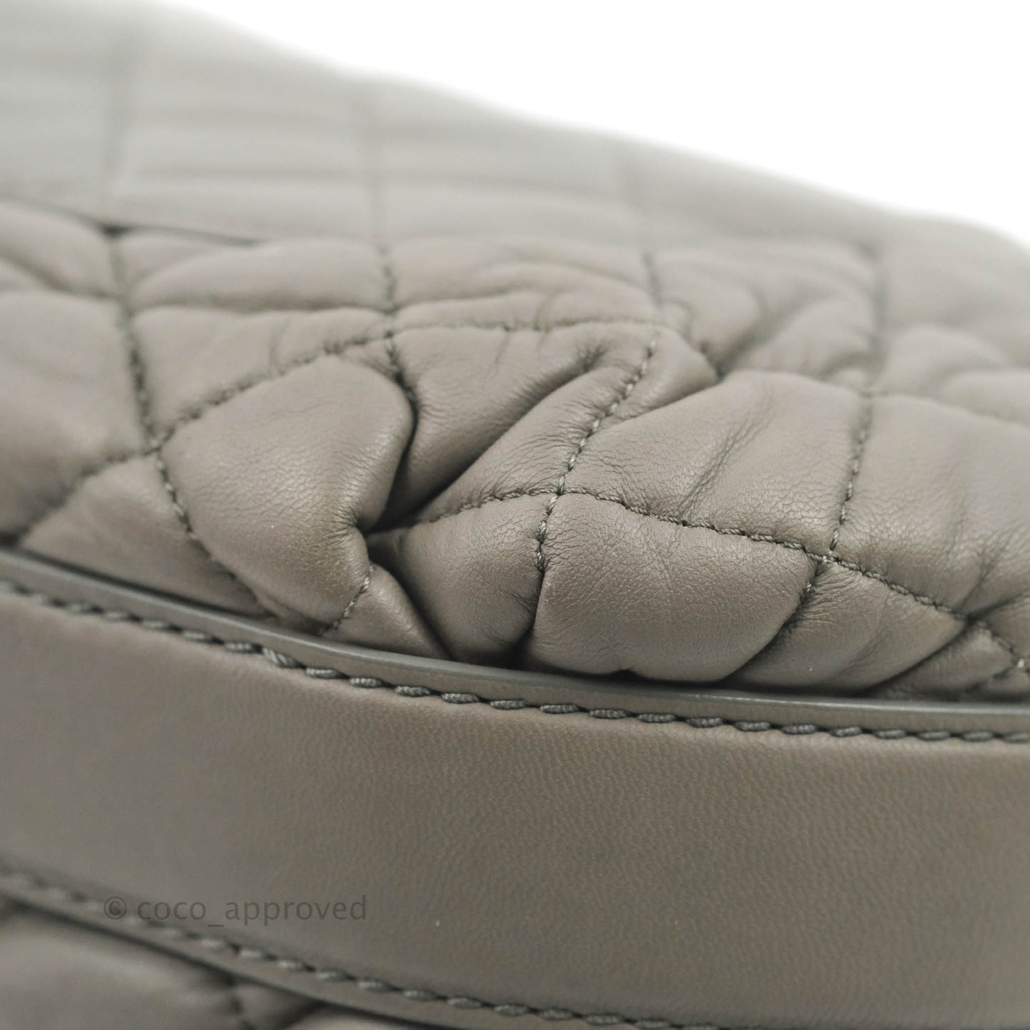 Chanel Medium Quilted Soft Accordion Flap Bag Grey Lambskin