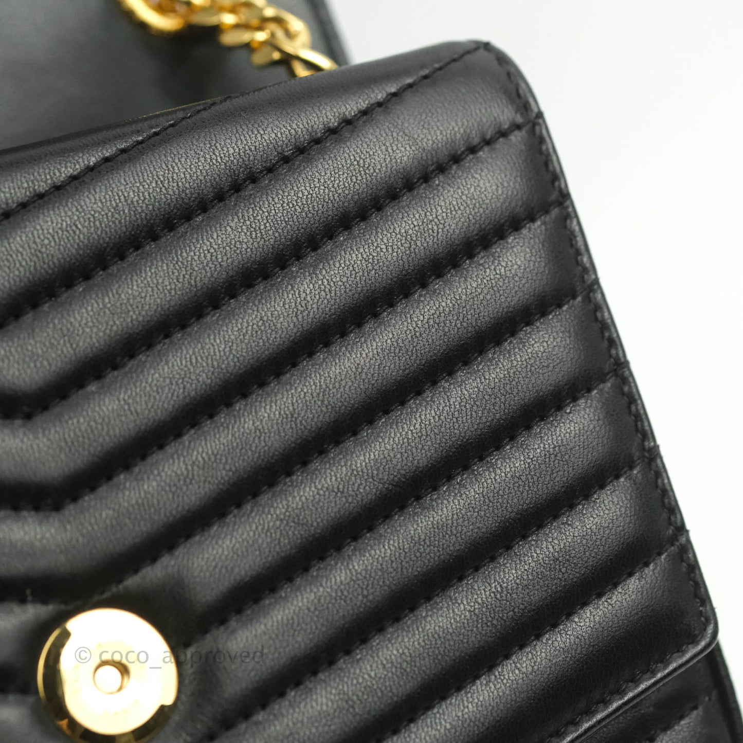 Saint Laurent Small Sulpice Triple V-Flap Black Lambskin Crossbody Bag
