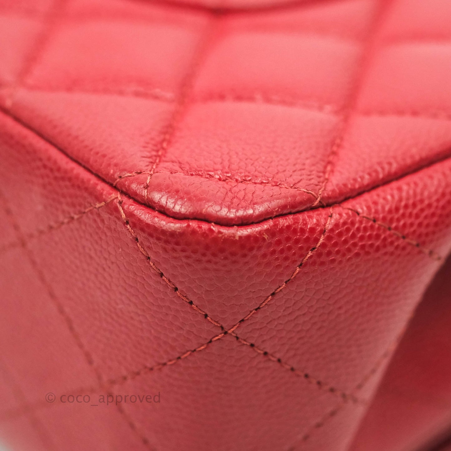 Chanel Classic M/L Medium Double Flap Red Caviar Gold Hardware