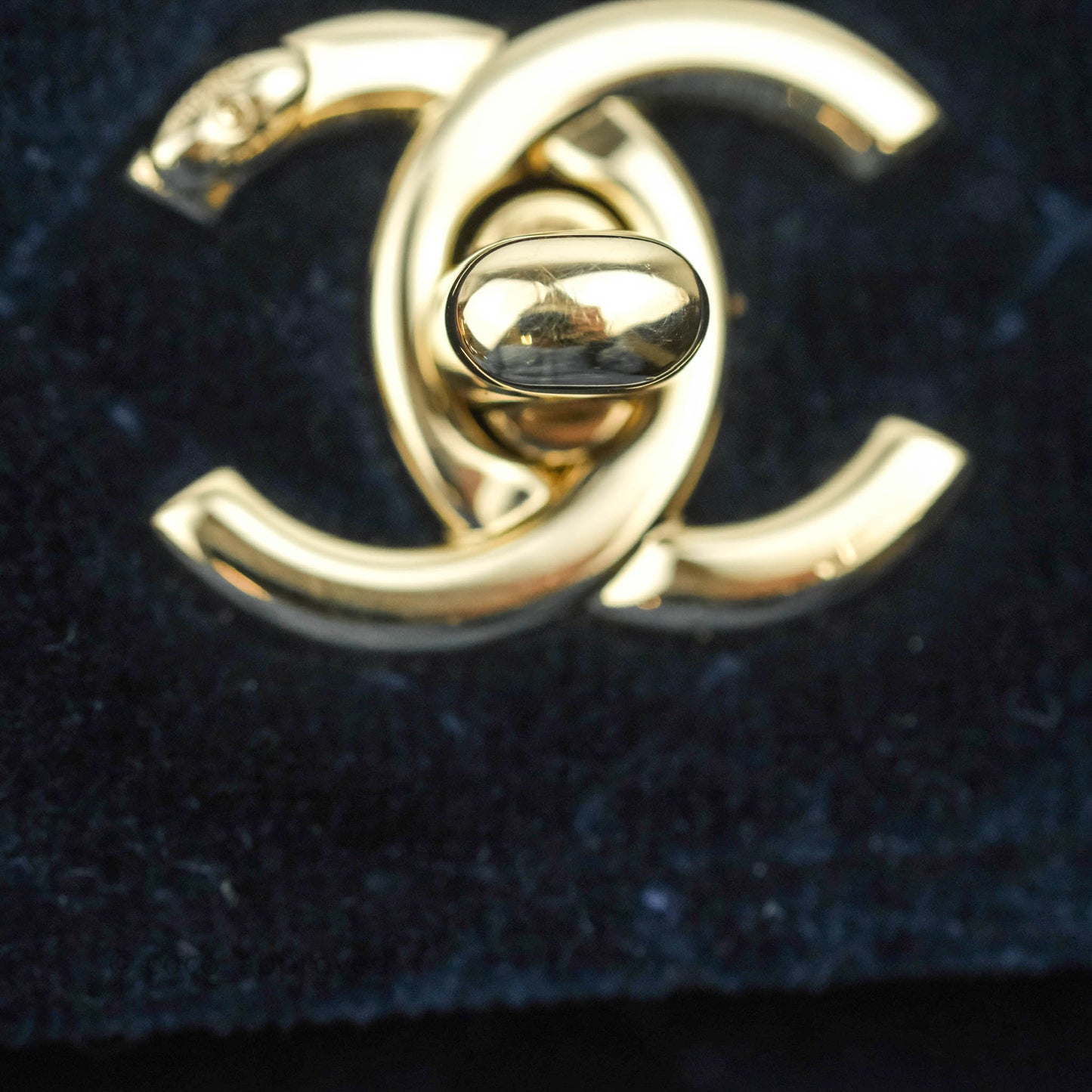 Chanel Quilted Crystal Pearl Crush Wallet on Chain WOC Navy Velvet Gold Hardware