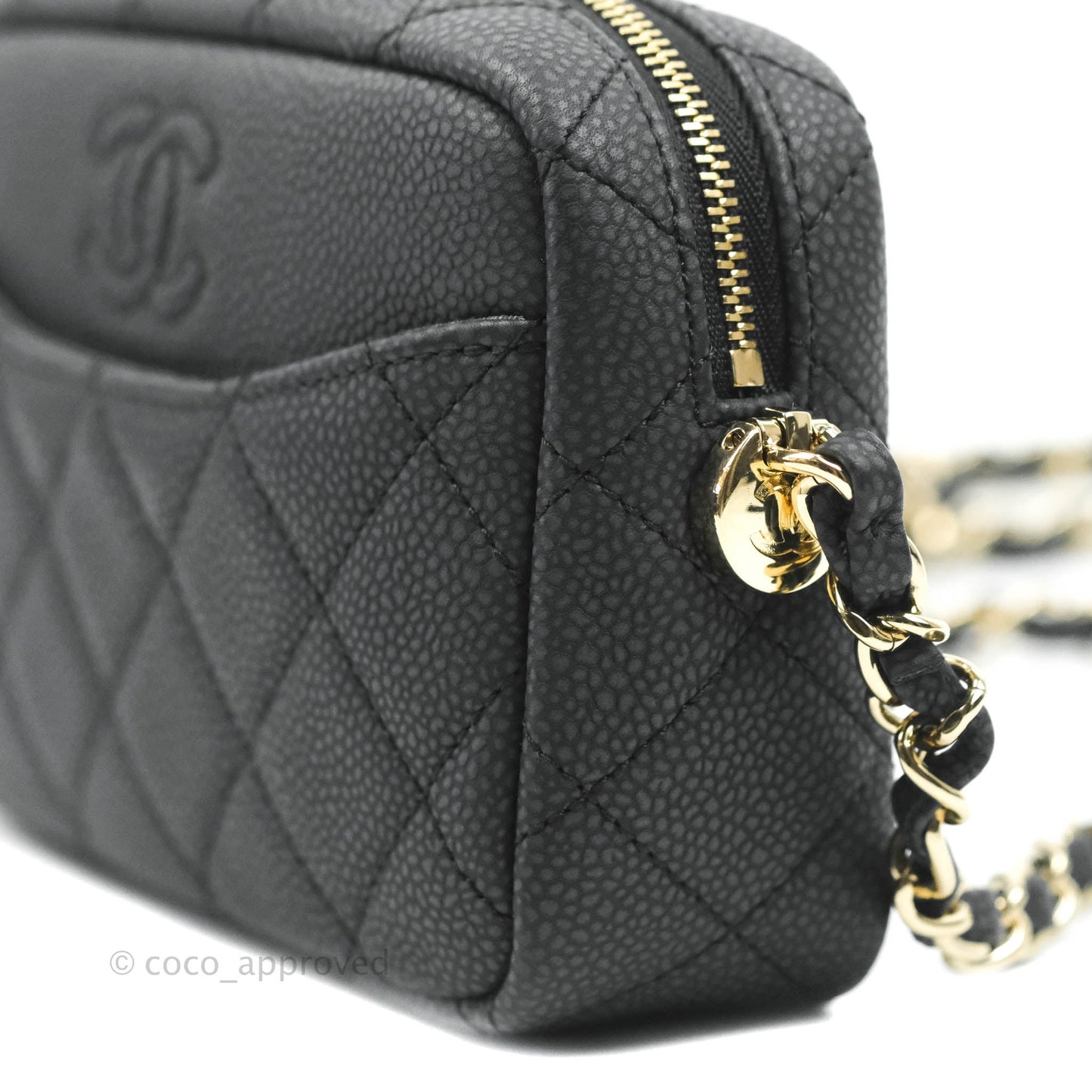 Chanel Camera Bag Black Caviar Gold Hardware