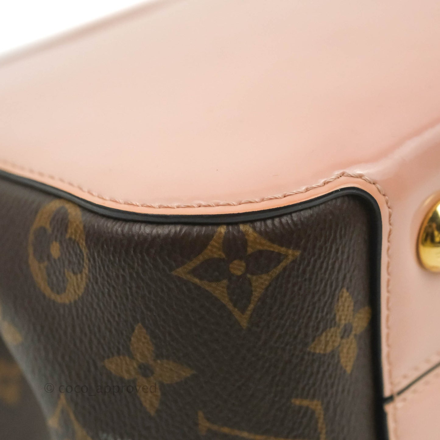 Louis Vuitton Cherrywood PM Handbag Patent Monogram Canvas