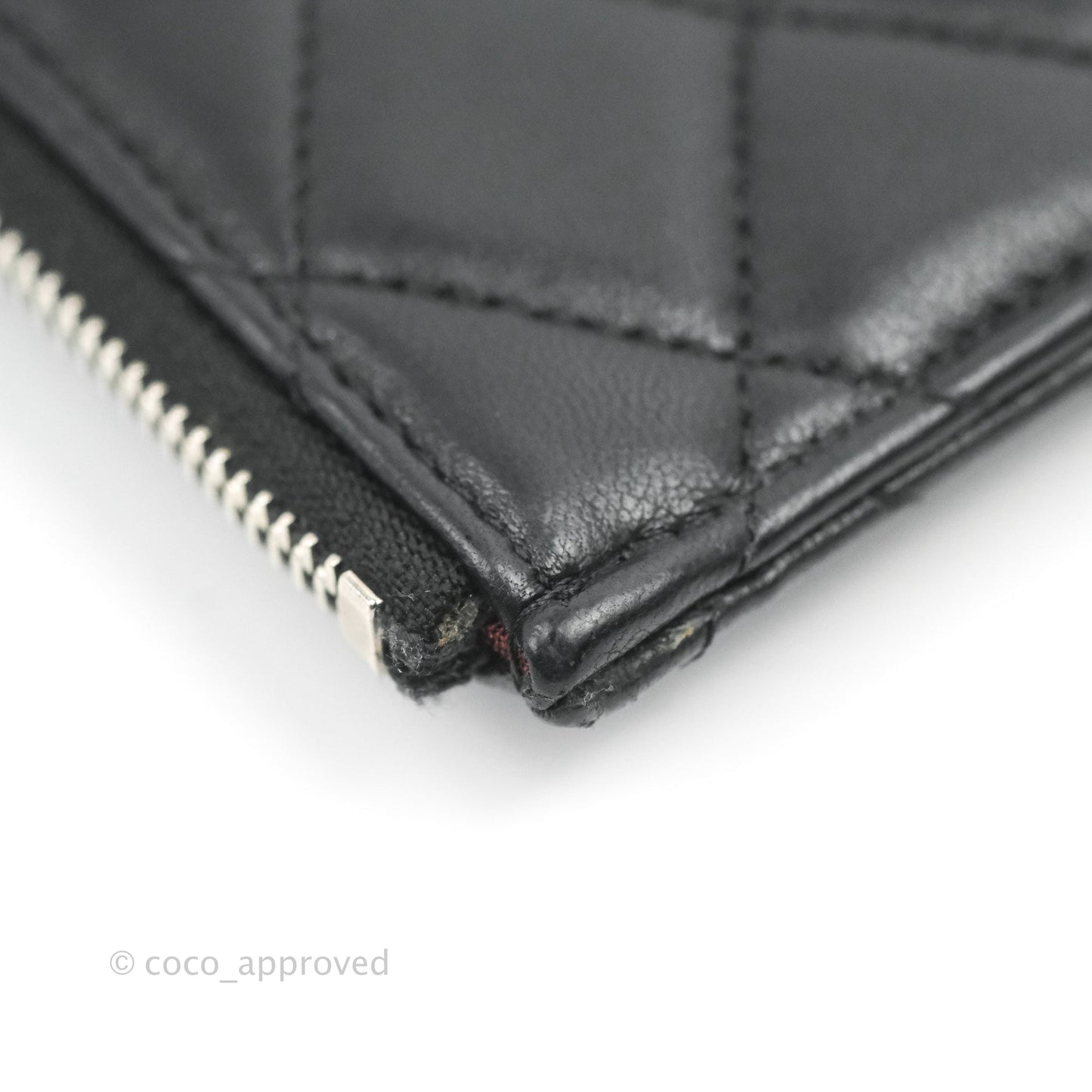 Chanel Black Lambskin Phone Holder Long Zip Wallet