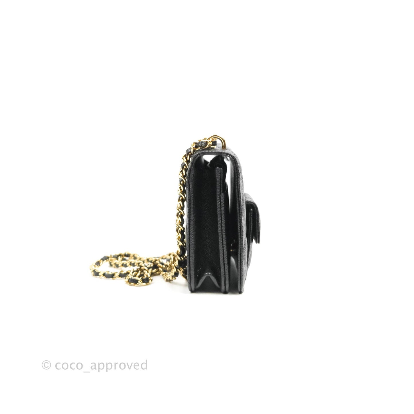 Chanel Quilted WOC Black Caviar Gold Hardware 22A