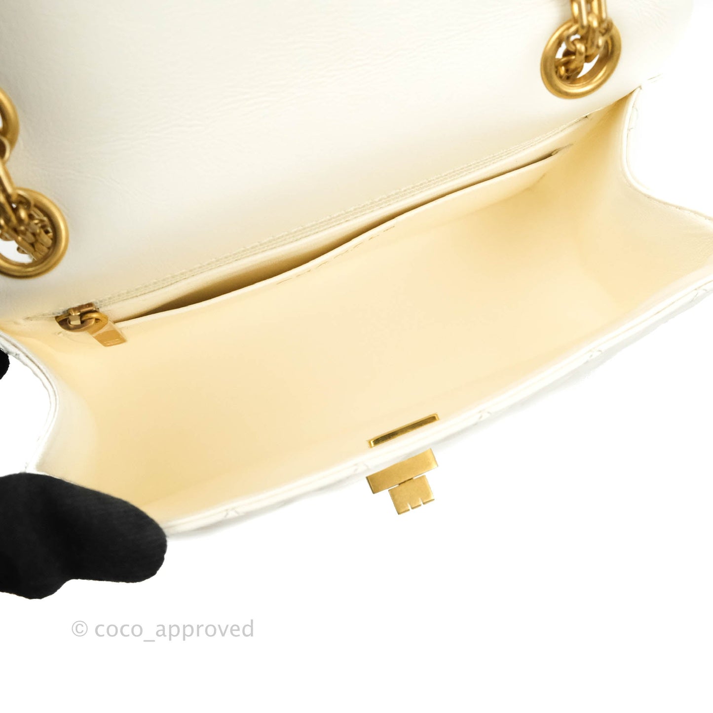 Chanel Mini Reissue 224 White Aged Calfskin Gold Hardware
