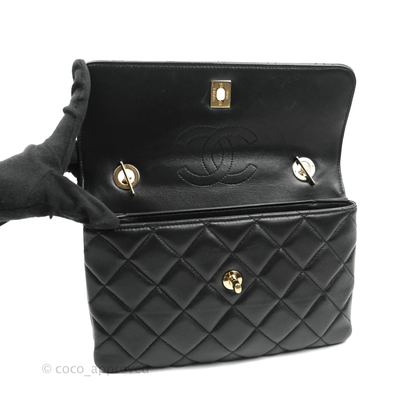 Chanel Trendy CC Flap Bag Black Lambskin Gold Hardware