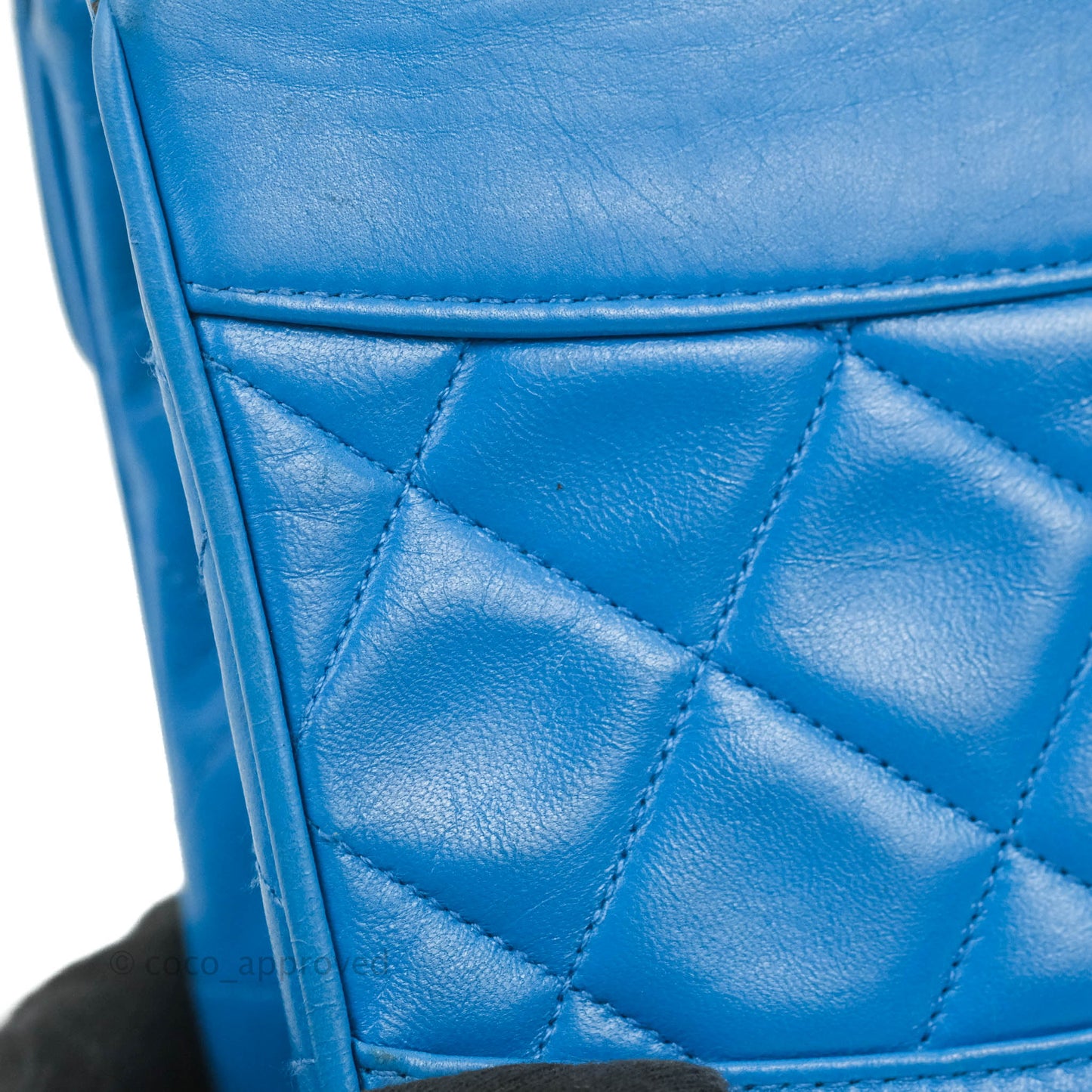 Chanel Vintage Trapezoid Flap Bag Blue Lambskin 24K Gold Hardware