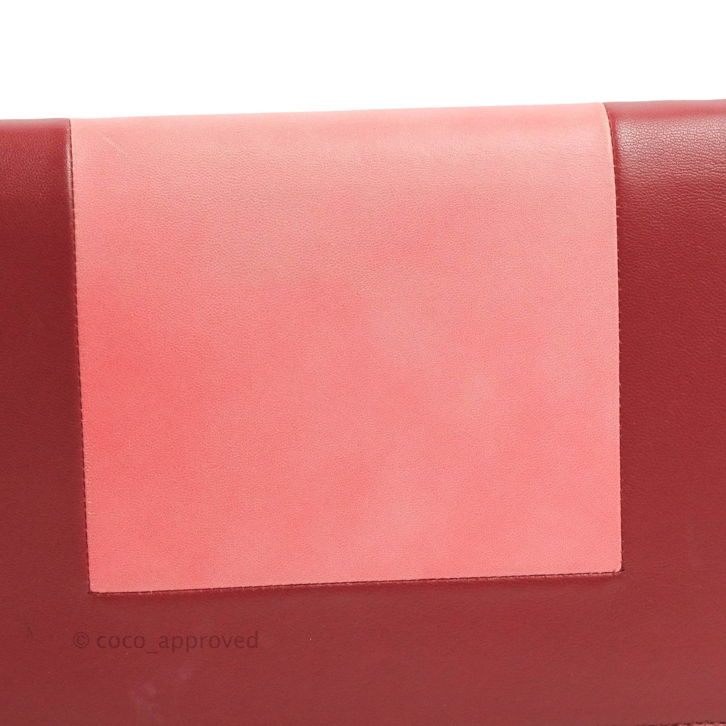 Celine Frame Evening Clutch On Chain Red Pink Smooth Lambskin Silver Hardware
