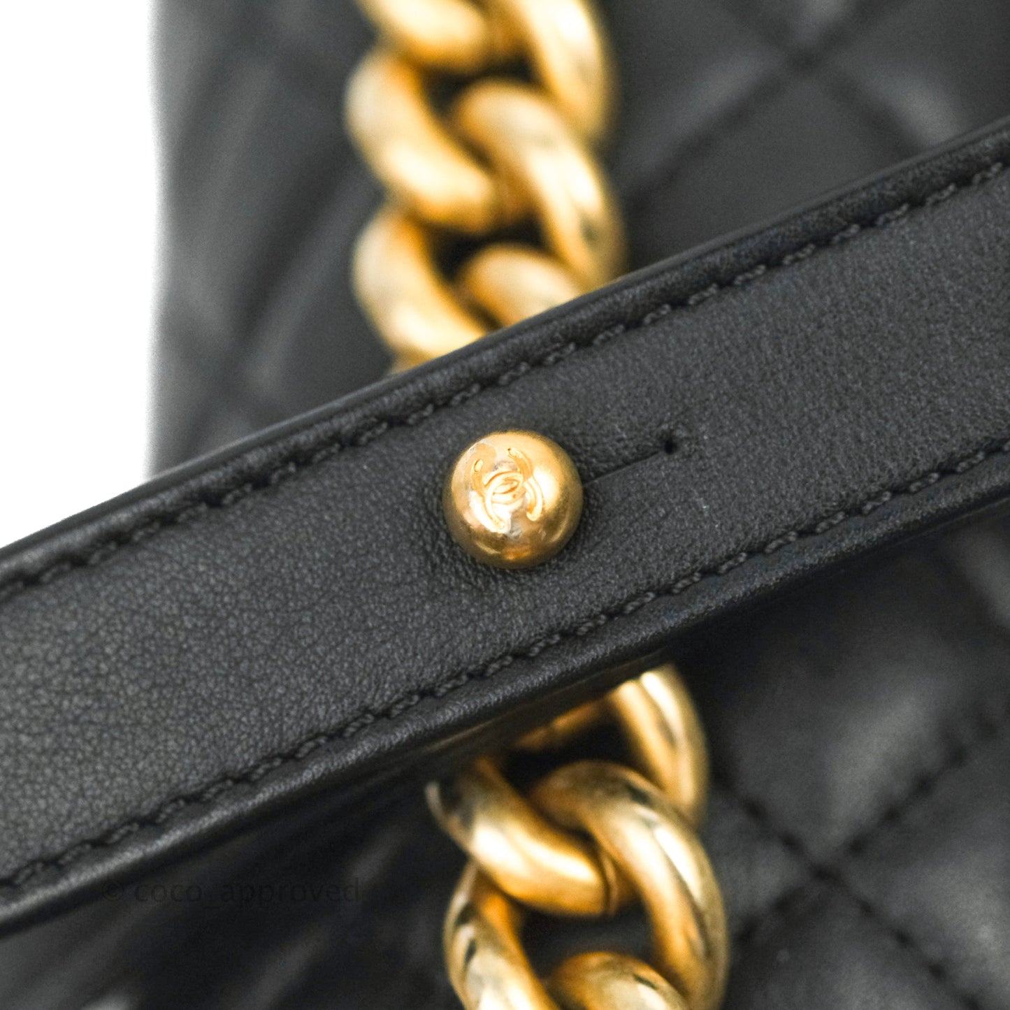 Chanel Quilted Medium Boy Black Lambskin Gold Hardware