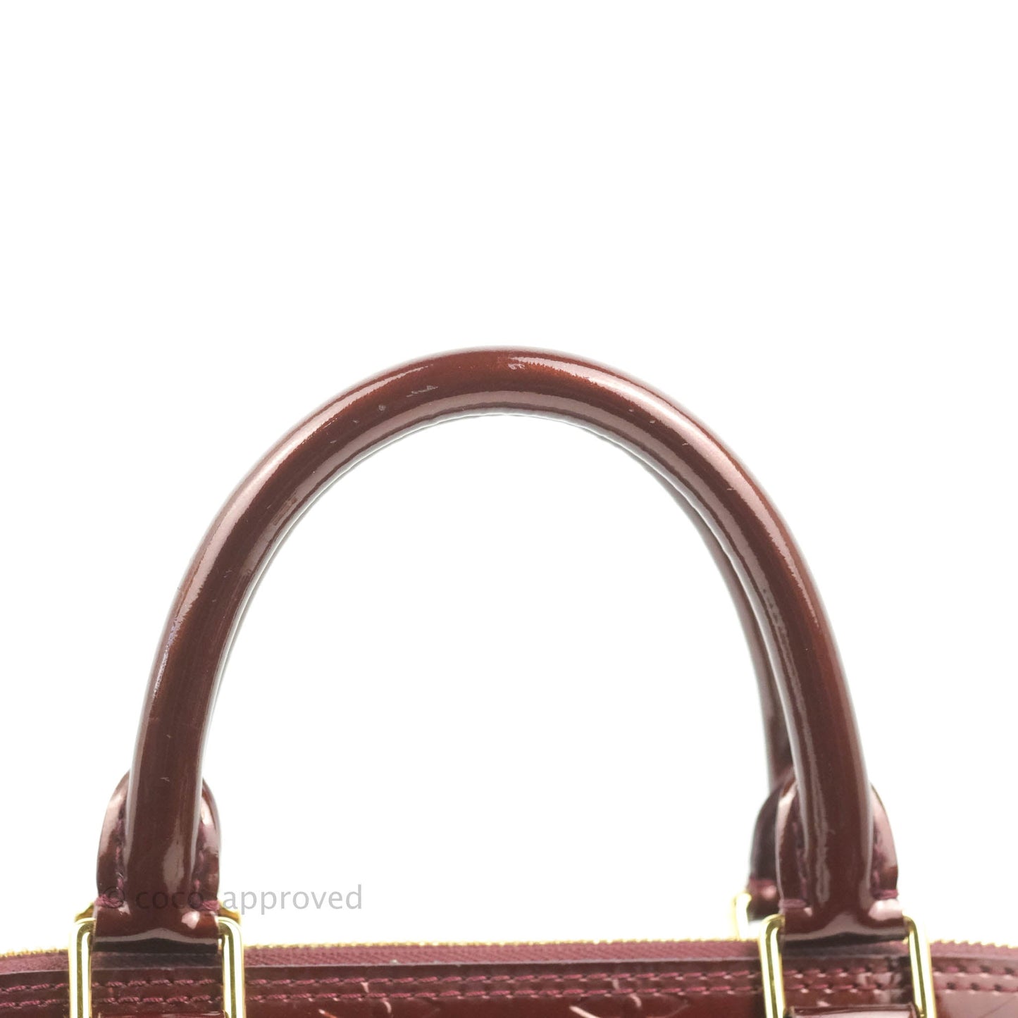 Louis Vuitton Alma PM Burgundy Patent Gold Hardware