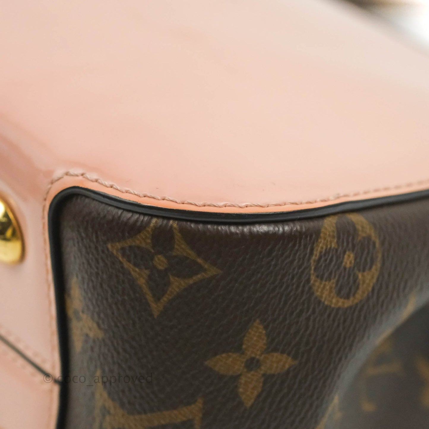 Louis Vuitton Cherrywood PM Handbag Patent Monogram Canvas